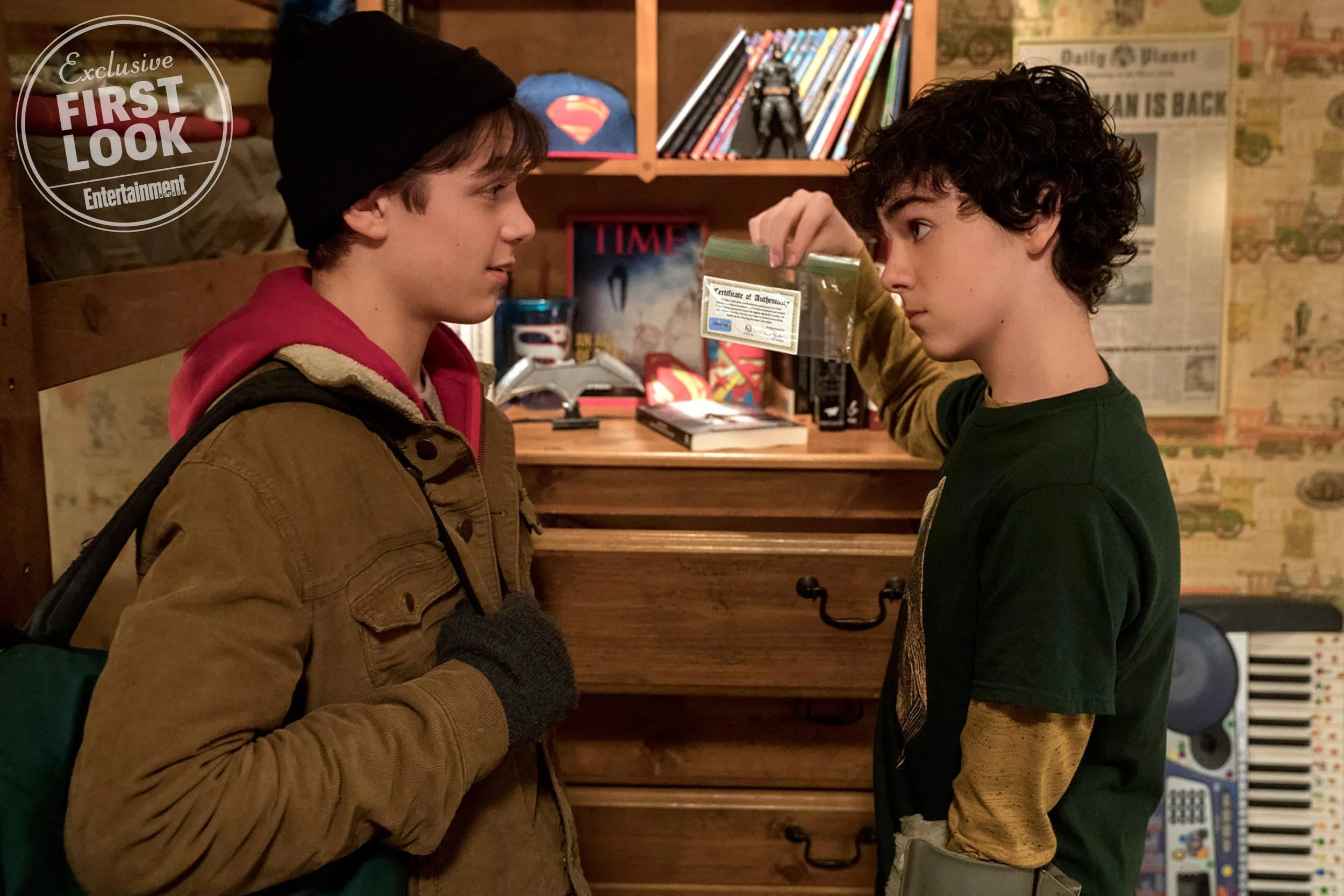 Billy seen here wearing a red hoody with recent foster brother Freddy