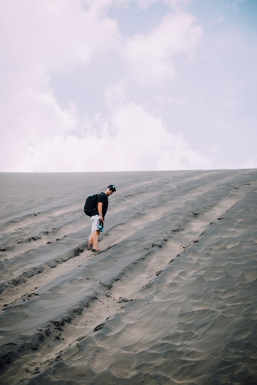 ... this massive steep black sand dune!