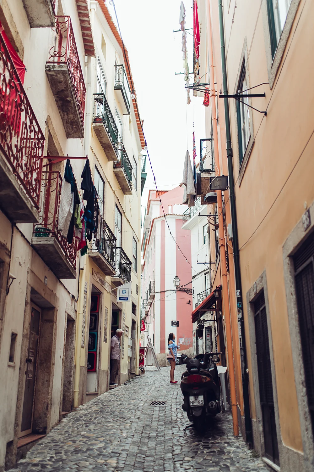 the tiny romantic streets of Alfama