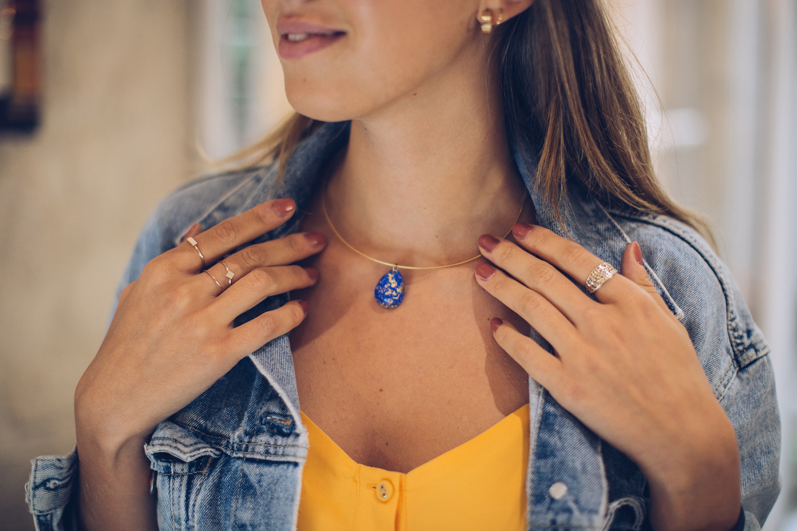 and here's my finished cosmic necklace - the best and most meaningful souvenir that i have
