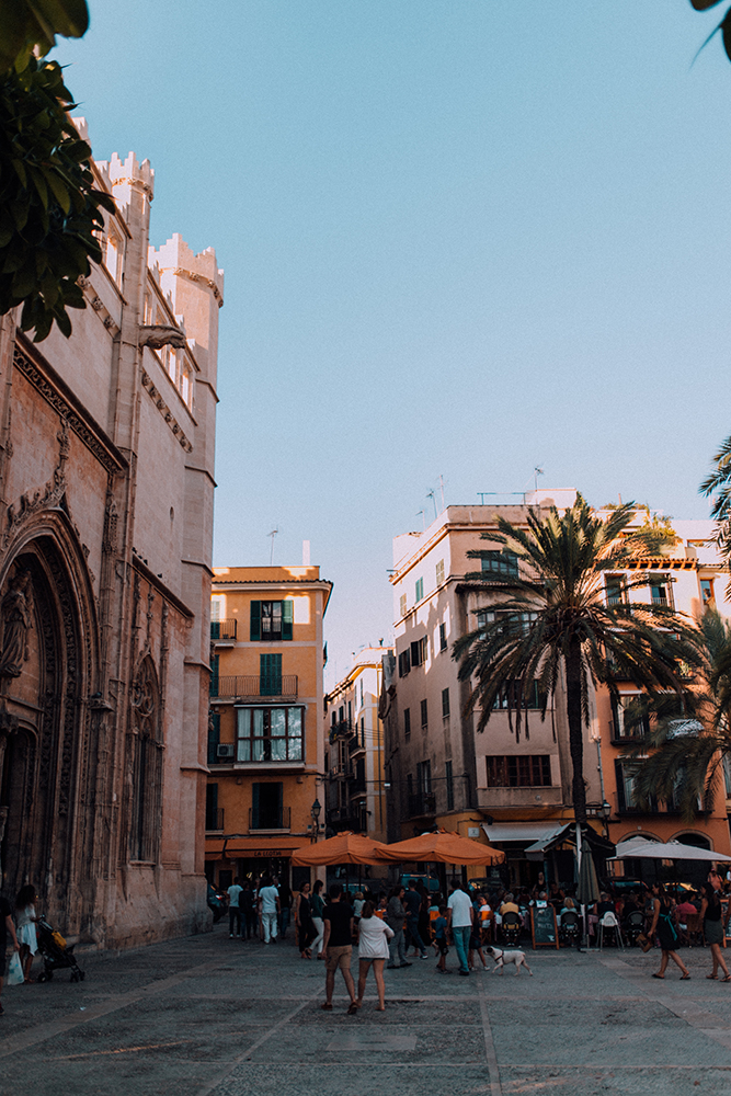 a pretty little square in the old town of palma