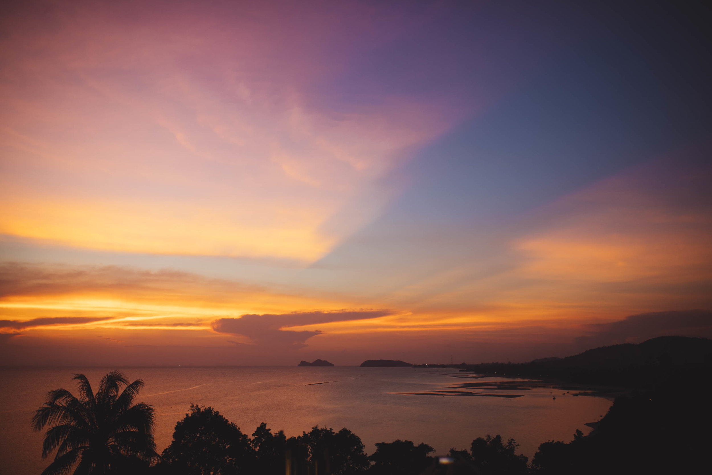 sunset on koh phangan from cafe 2401