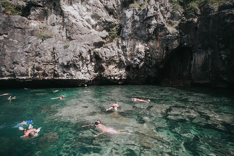 snorkeling near some massive rocks, i was low key terrified