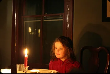 Katja at a candlight dinner