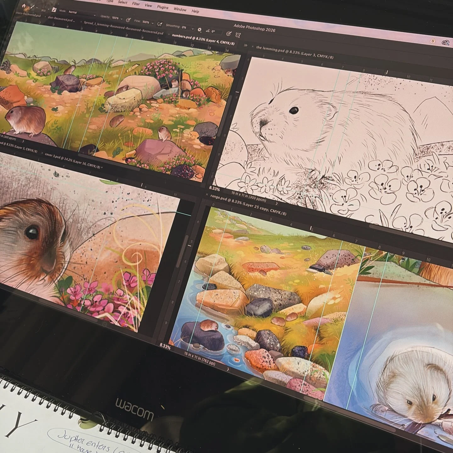 Busy times in my studio 🥹 #kidlitartist #kidlitillustration #kidlitillustrator #publishing #freelanceillustrator