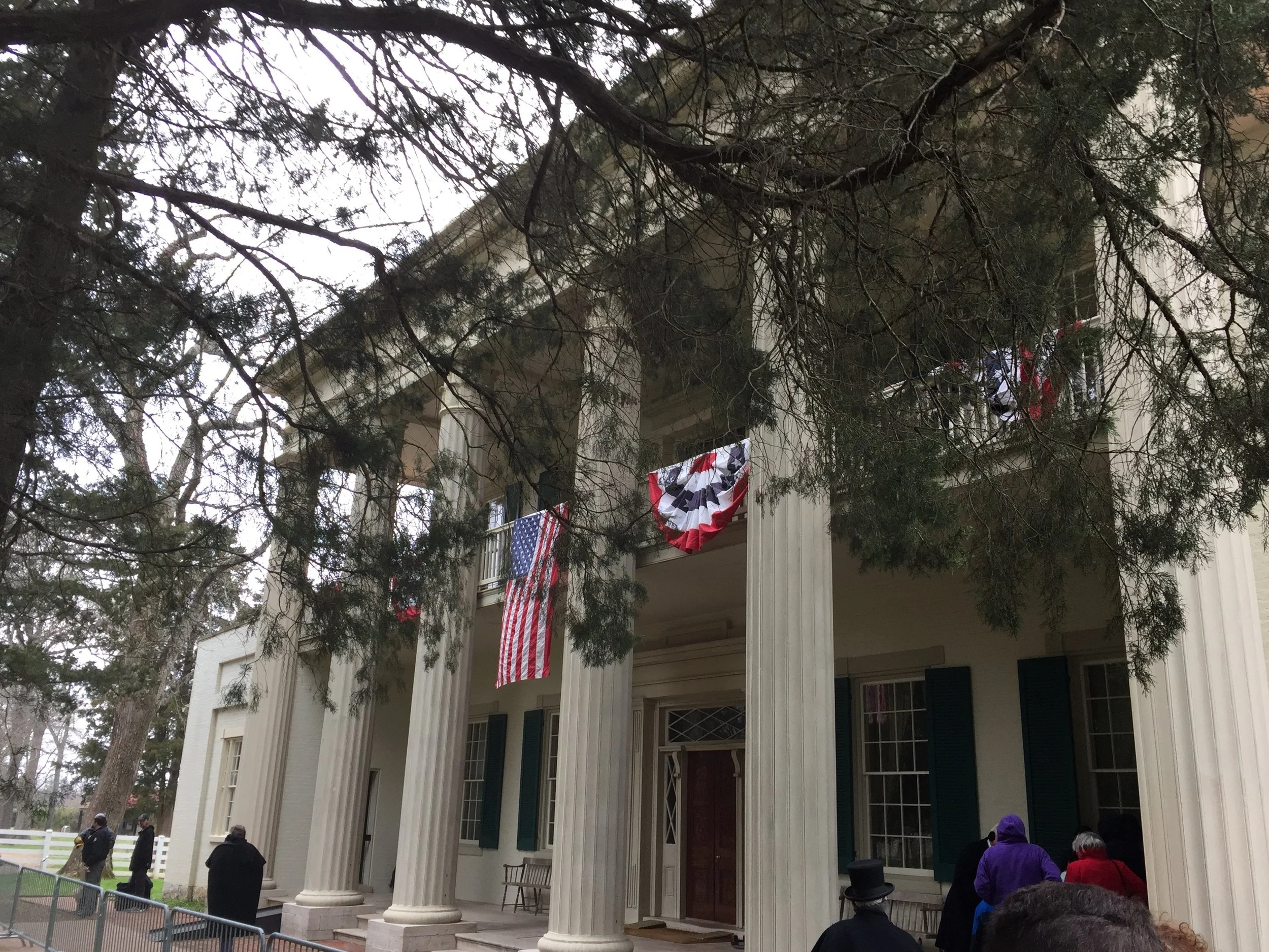 The front of the Hermitage, Andrew Jackson's plantation outside Nashville, was being prepared Wednesday for a visit from President Donald Trump.