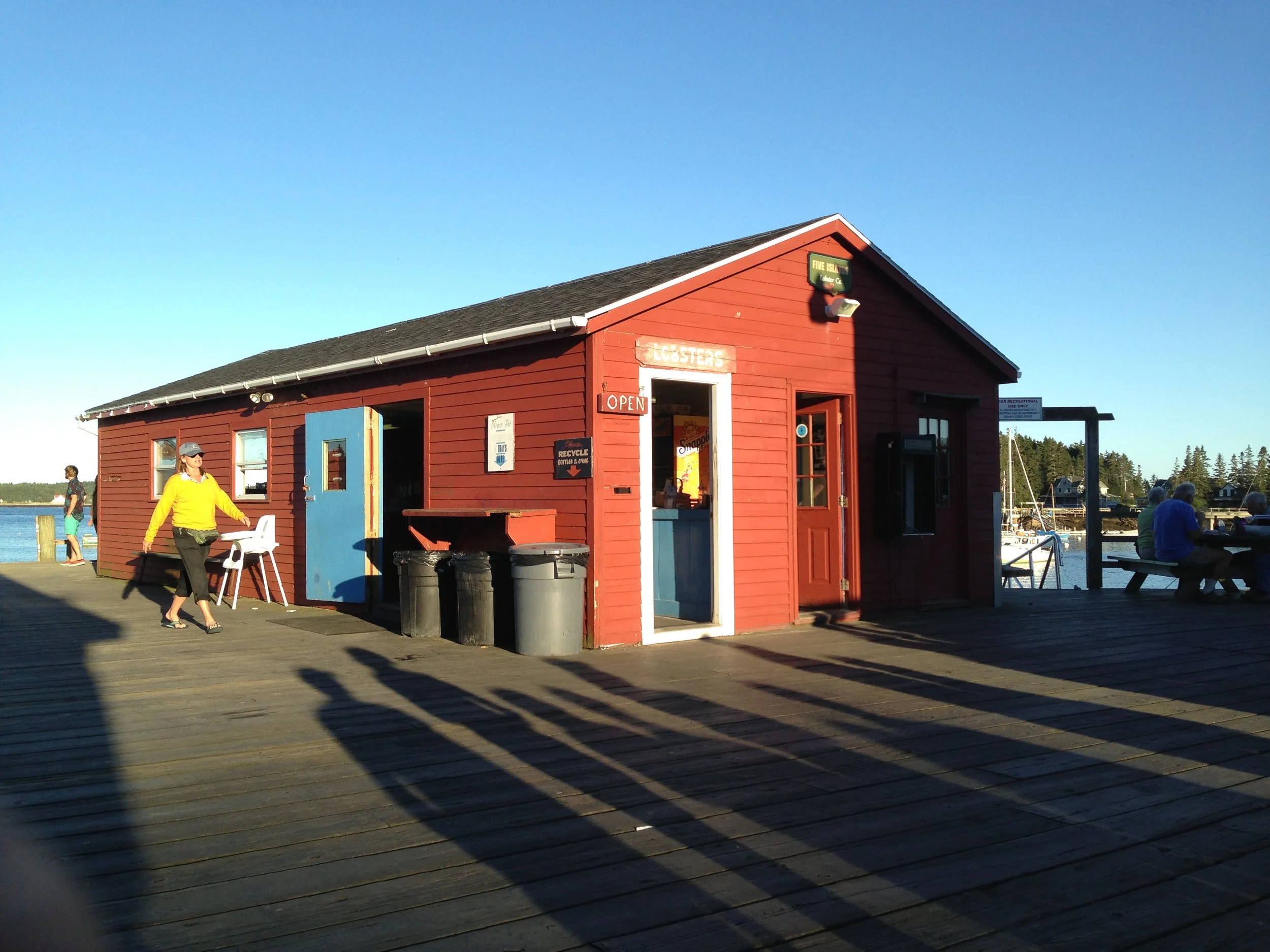 The lobster shack on the wharf at Five Islands, where it's just a few feet between from the ocean to your plate. Rick Holmes photo.