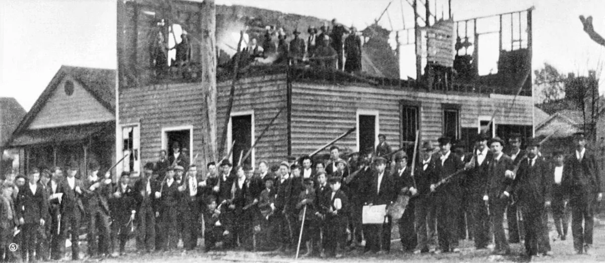 The mob that burned down the office of the Daily Record, the state's only black-owned newspaper, in Wilmington in 1898.