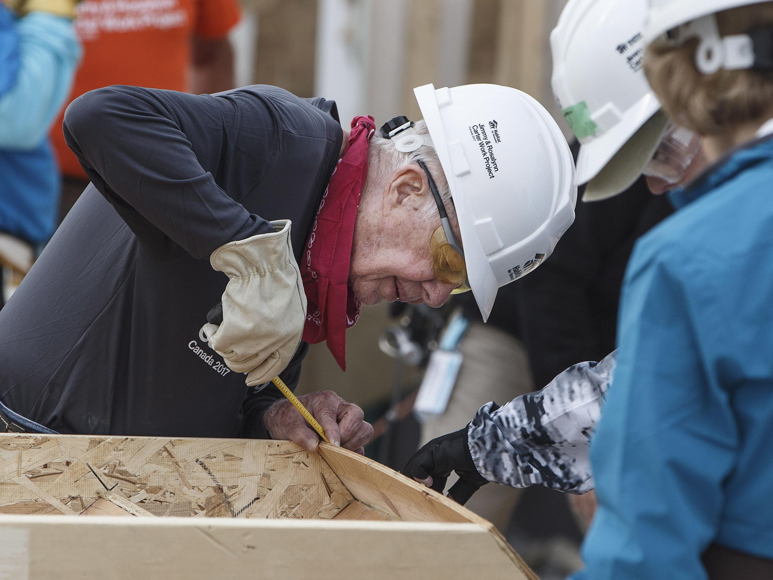  Jimmy and Rosalynn Carter have been volunteering with Habitat for Humanity for more than 40 years, helping build homes for needy families in the U.S. and abroad. 