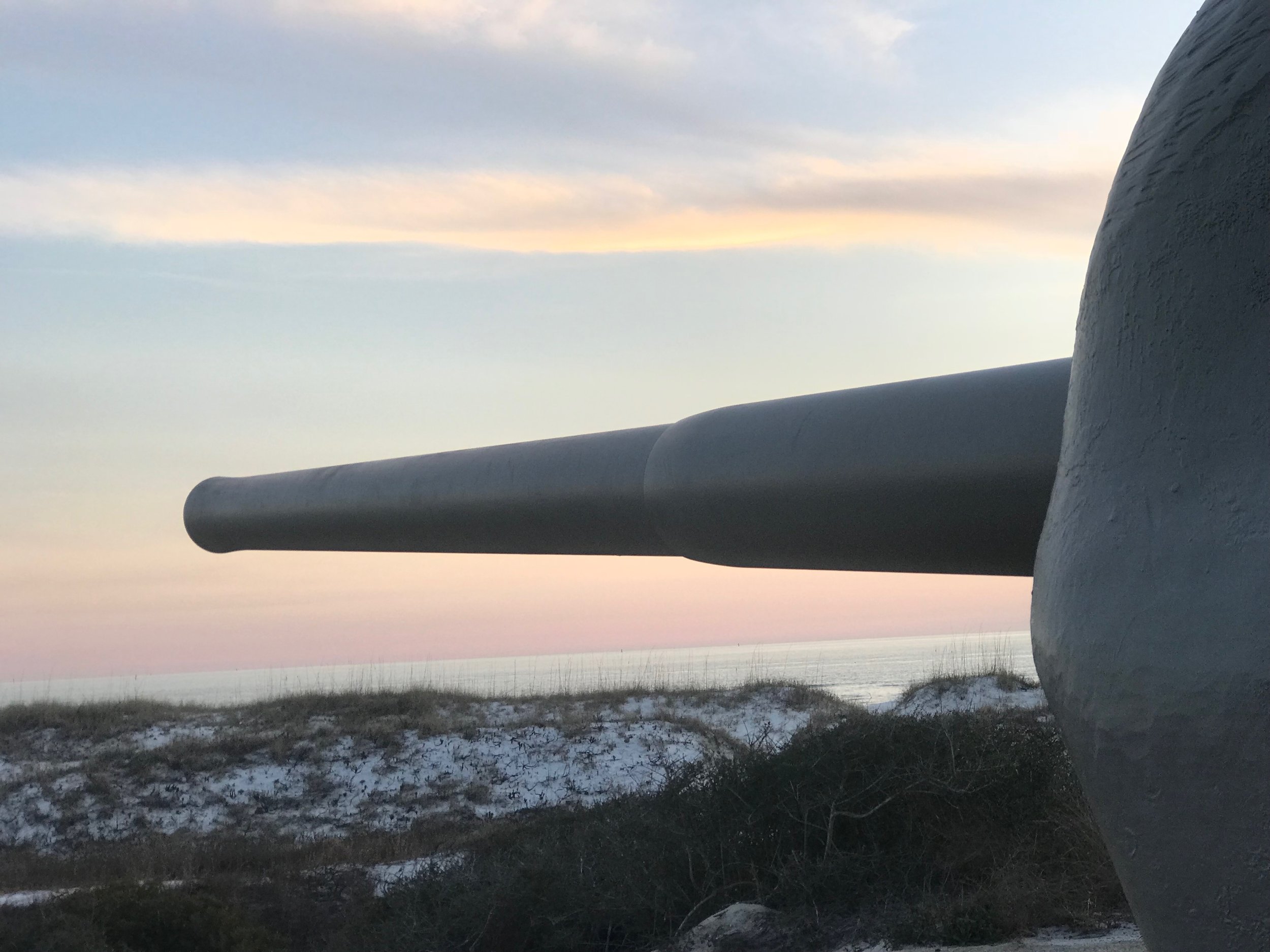  A 20th century coastal cannon near Fort Dickens is now there for display, not warfare. 