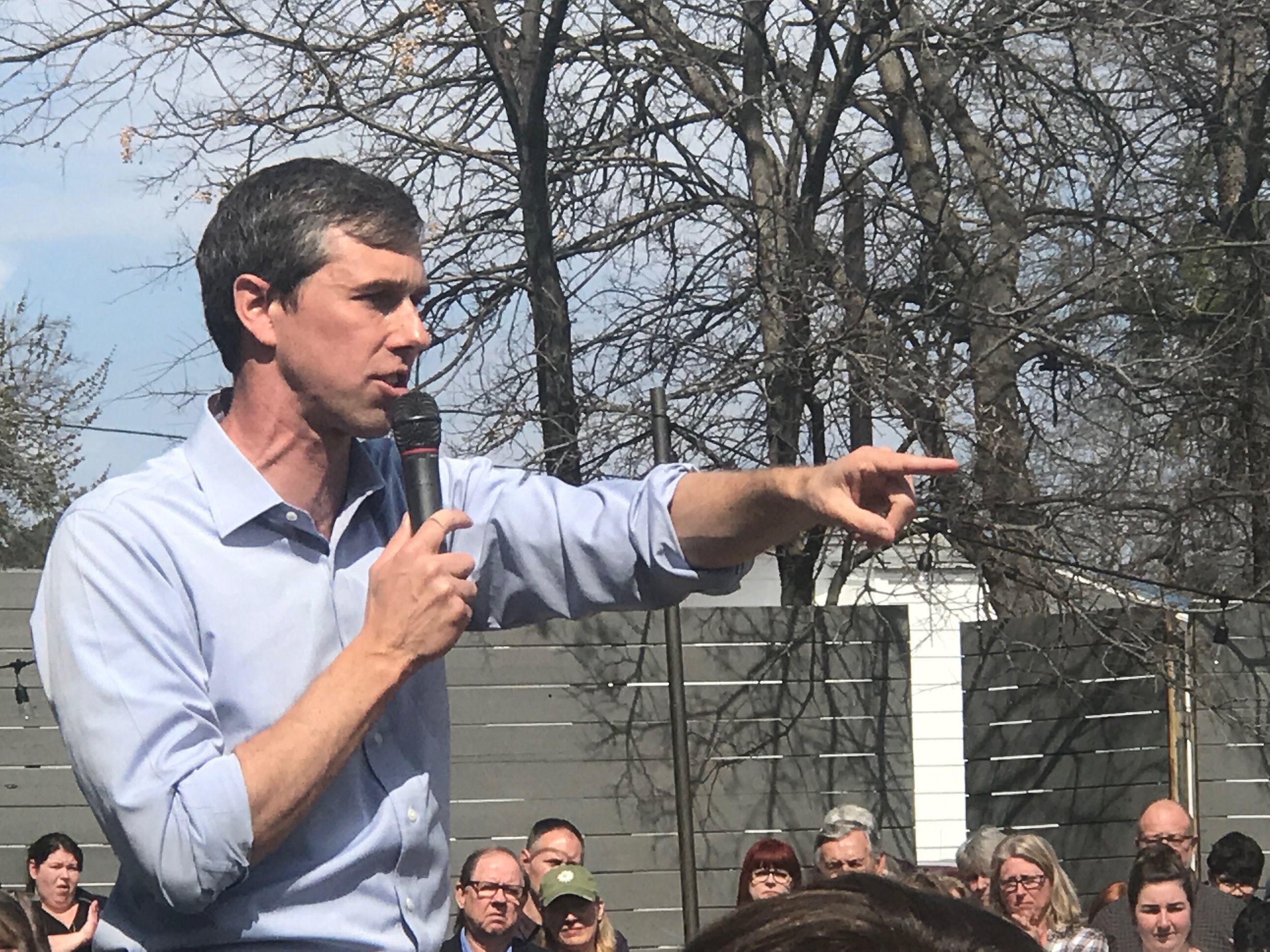  Beto O'Rourke, a Texas Democrat challenging GOP Sen. Ted Cruz, speaks at a town hall event in Georgetown, Texas. Photo by Rick Holmes 