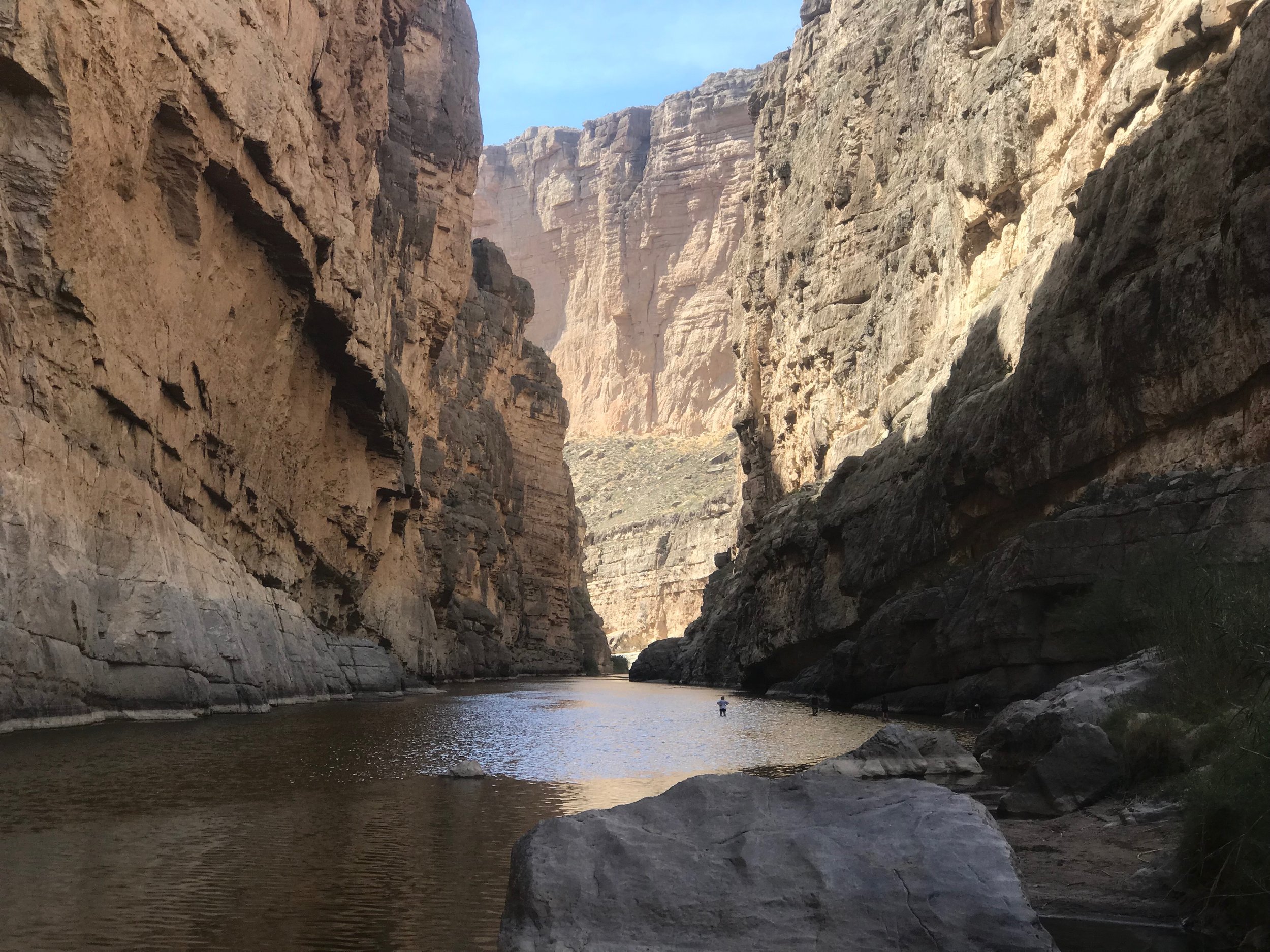  The Rio Grande flows through the Santa Elena Canyon at the edge of Big Bend National Park.&nbsp; 