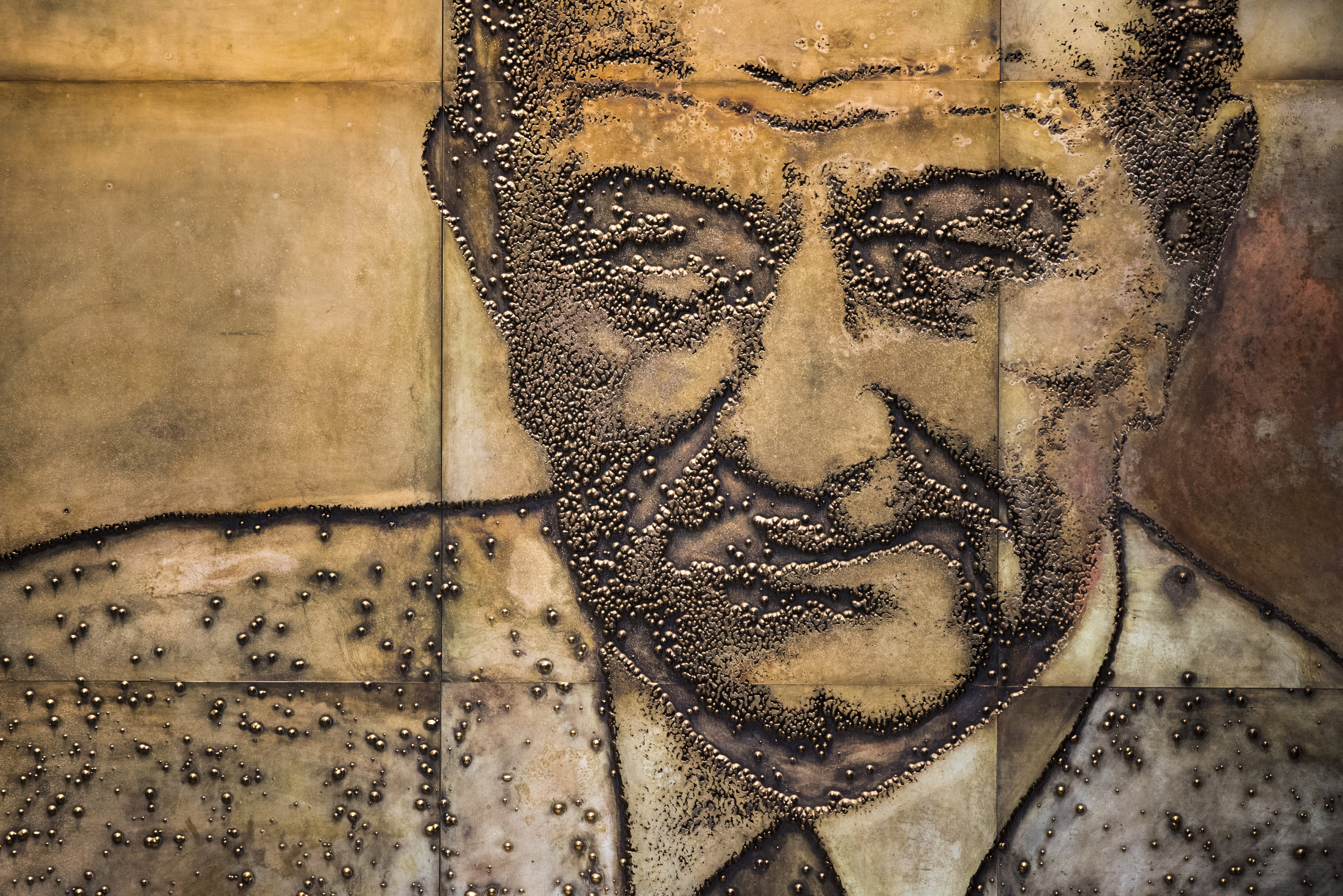  President Lyndon B. Johnson, depicted on a wall at the LBJ Library and Museum in Austin, Texas.   