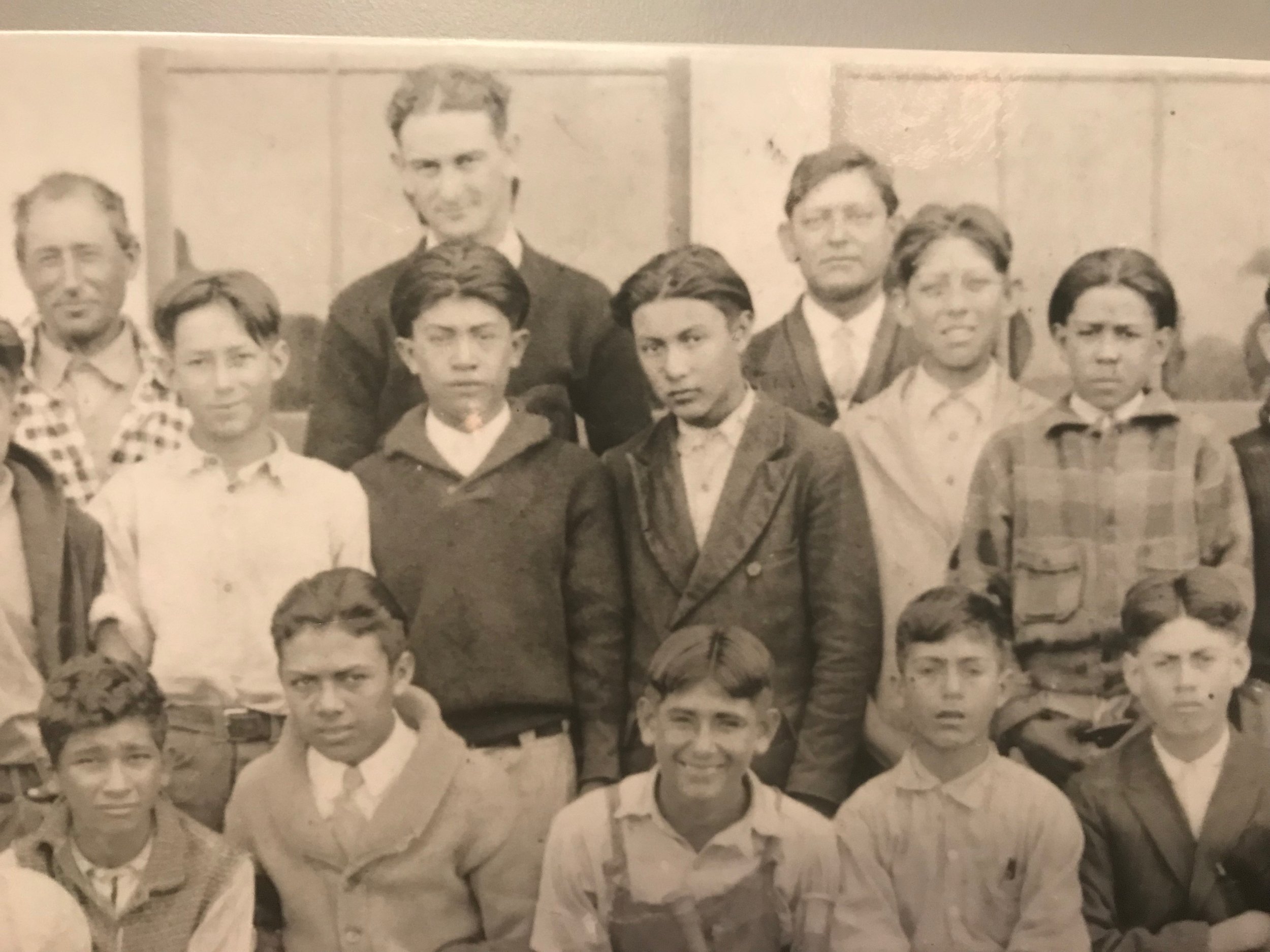  Young Lyndon Johnson with his students in Cotulla, Texas. He later said his experience in the poor Mexican-American community fueled his commitment to fight poverty and discrimination. 