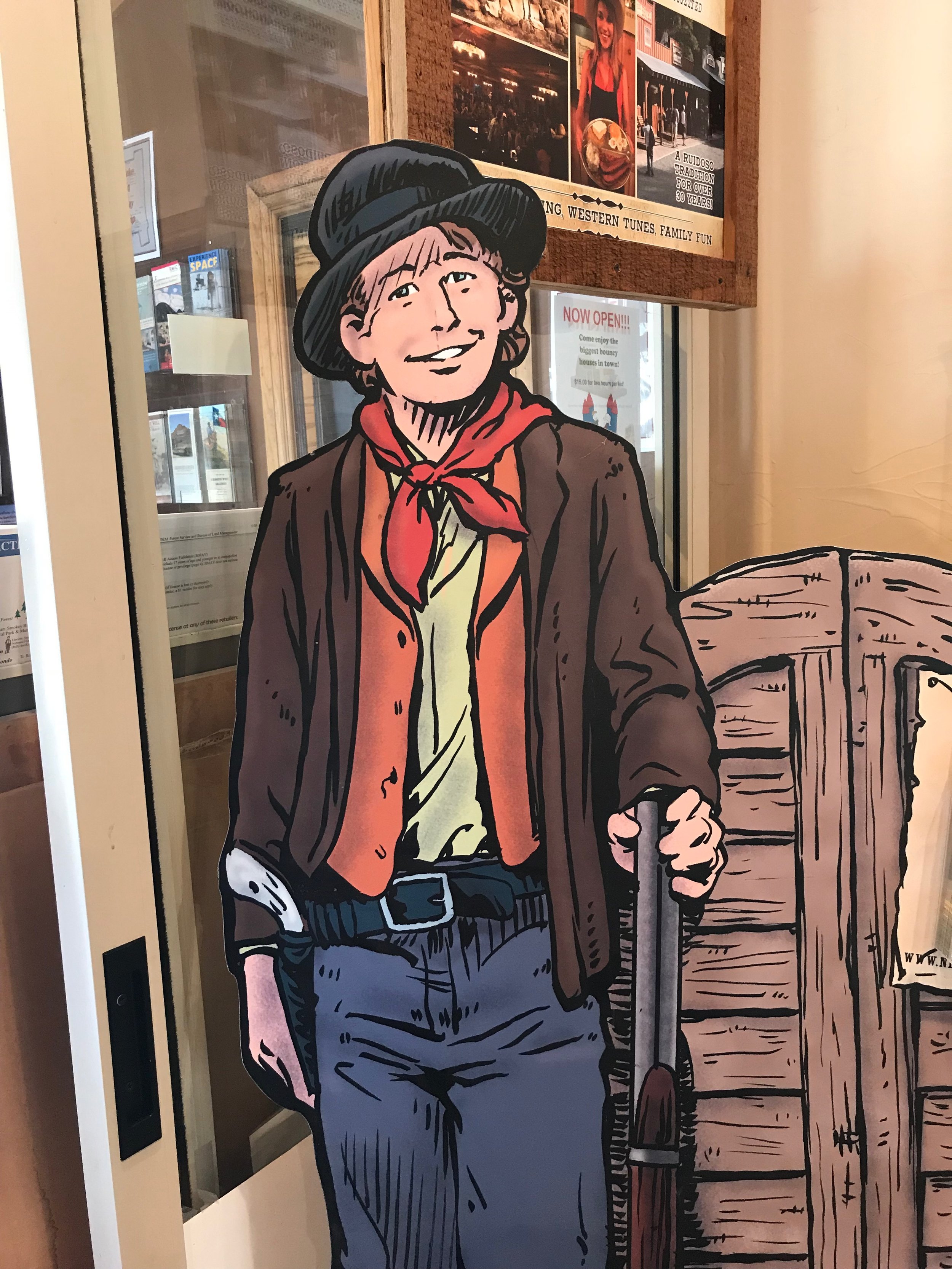  Billy the Kid, in 2018, welcomes tourists to the Billy the Kid National Scenic Bypass. 