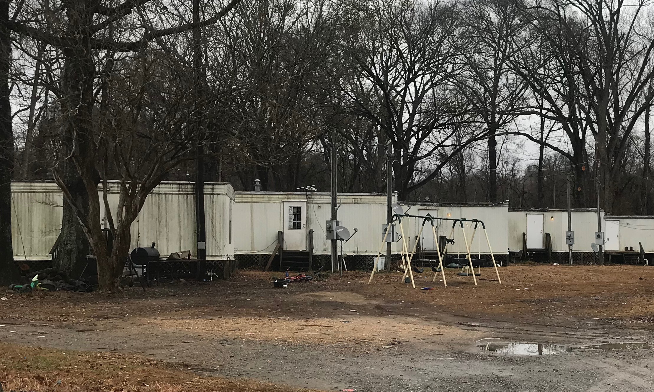  A trailer park on the outskirts of Vicksburg, Mississippi. 