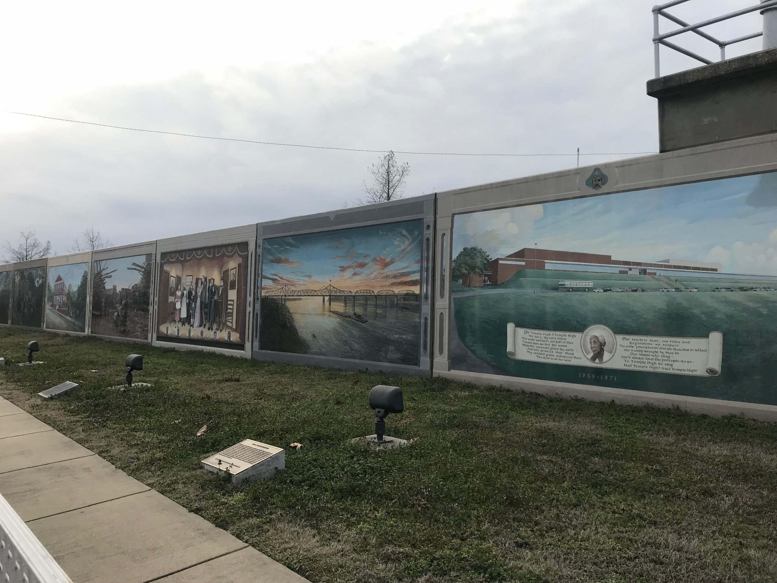   Murals painted on the levee separating downtown Vicksburg  from the Mississippi River celebrate its history, which is about all  Vicksburg has left to celebrate.  