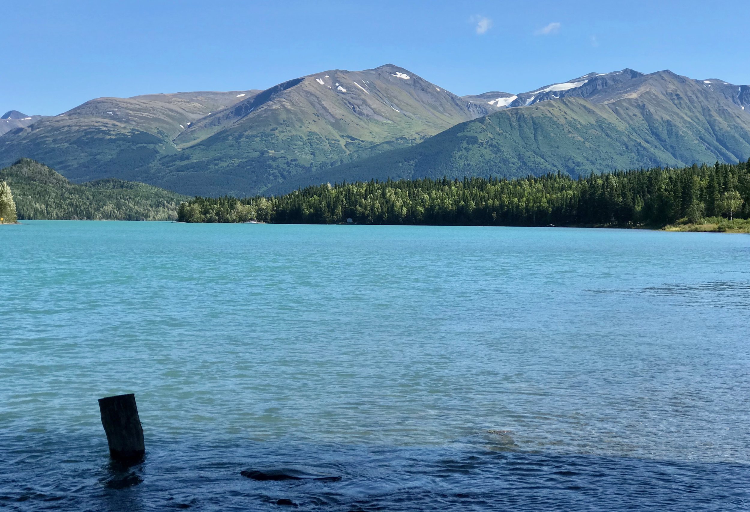 Glacial lakes often look turquoise because of silt particles known as “glacier flour.”
