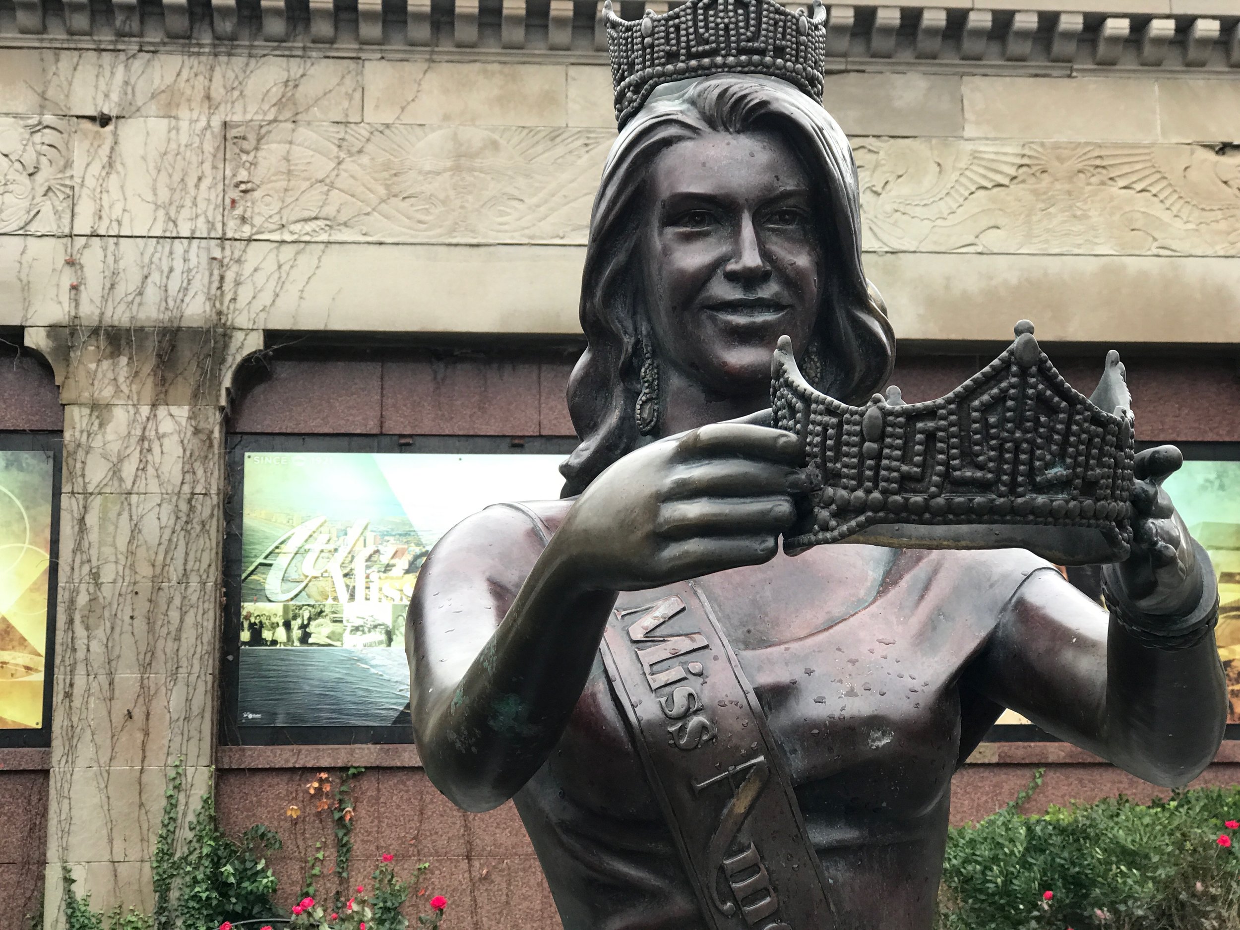  A statue of Miss America decorates the plaza in front of Boardwalk Hall. The pageant has been a marketing bonanza for Atlantic City since 1921.      