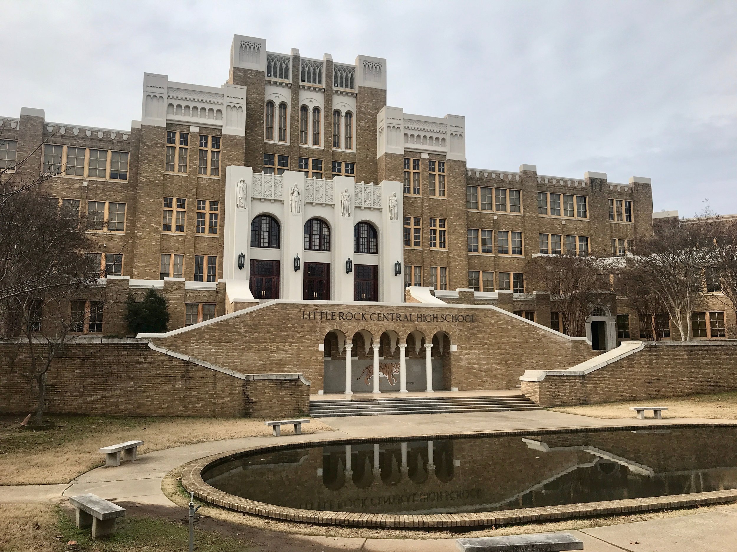  Little Rock Central High School today, 61 years after its integration sparked a national crisis.      