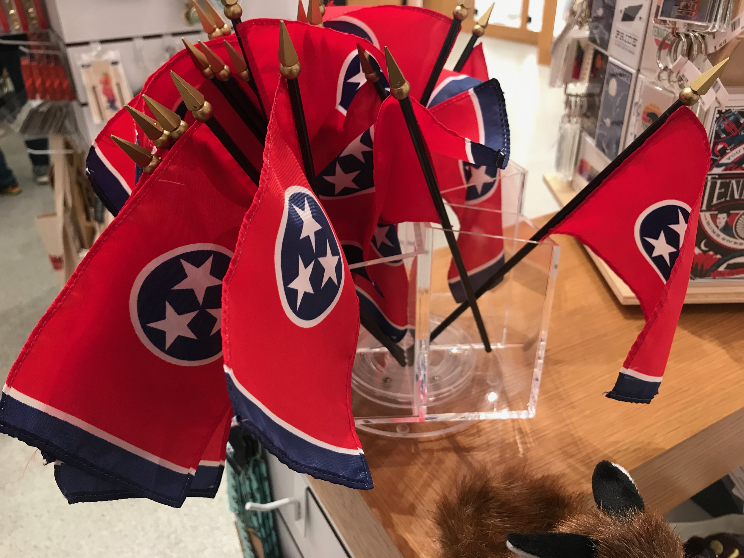 State flags for sale at the Tennessee State Museum in Nashville.      