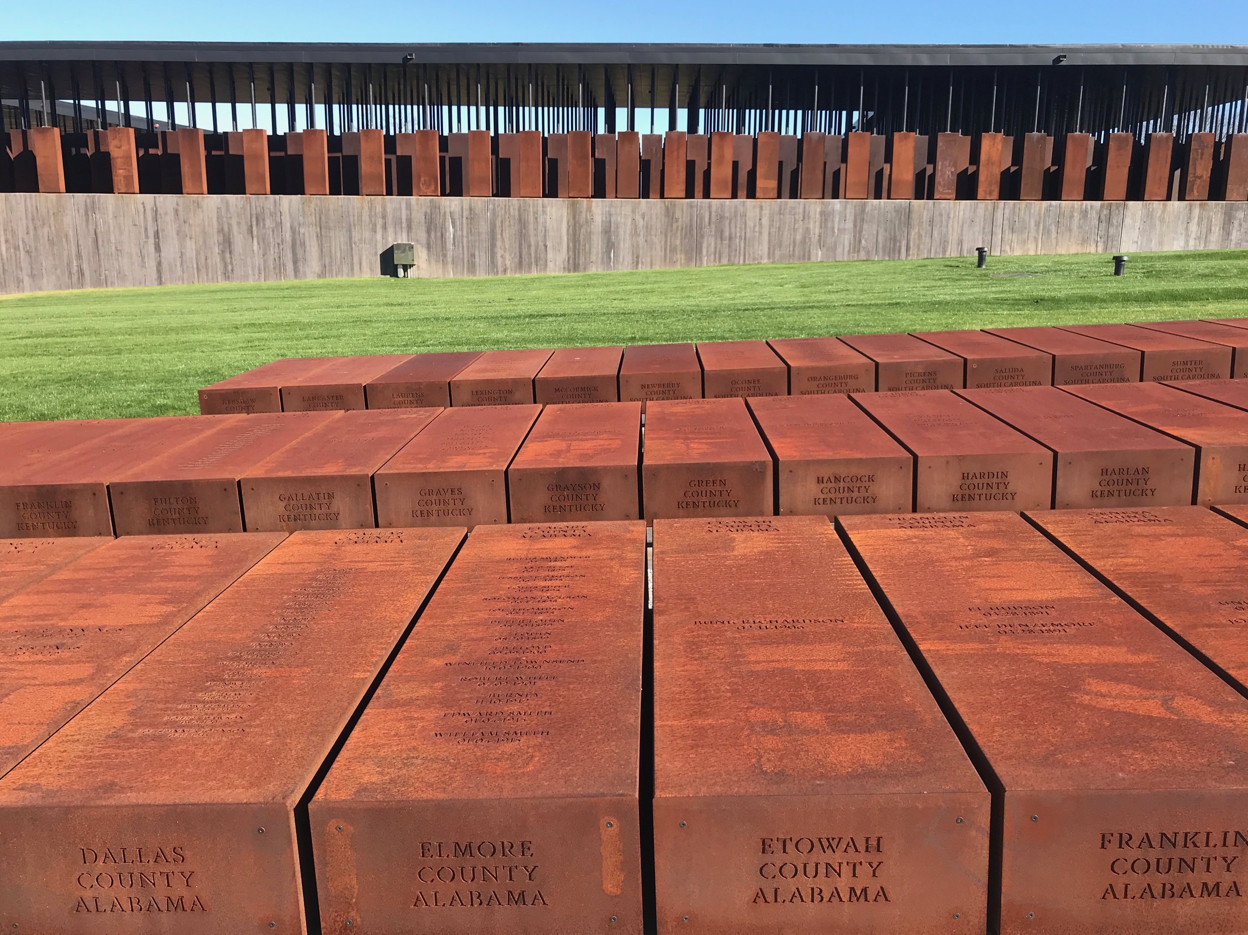  The Equal Justice Initiative, which is responsible for building Montgomery’s lynching memorial, made duplicates of the steel slabs, which they hope will find a permanent home in the counties where the lynchings occurred.      