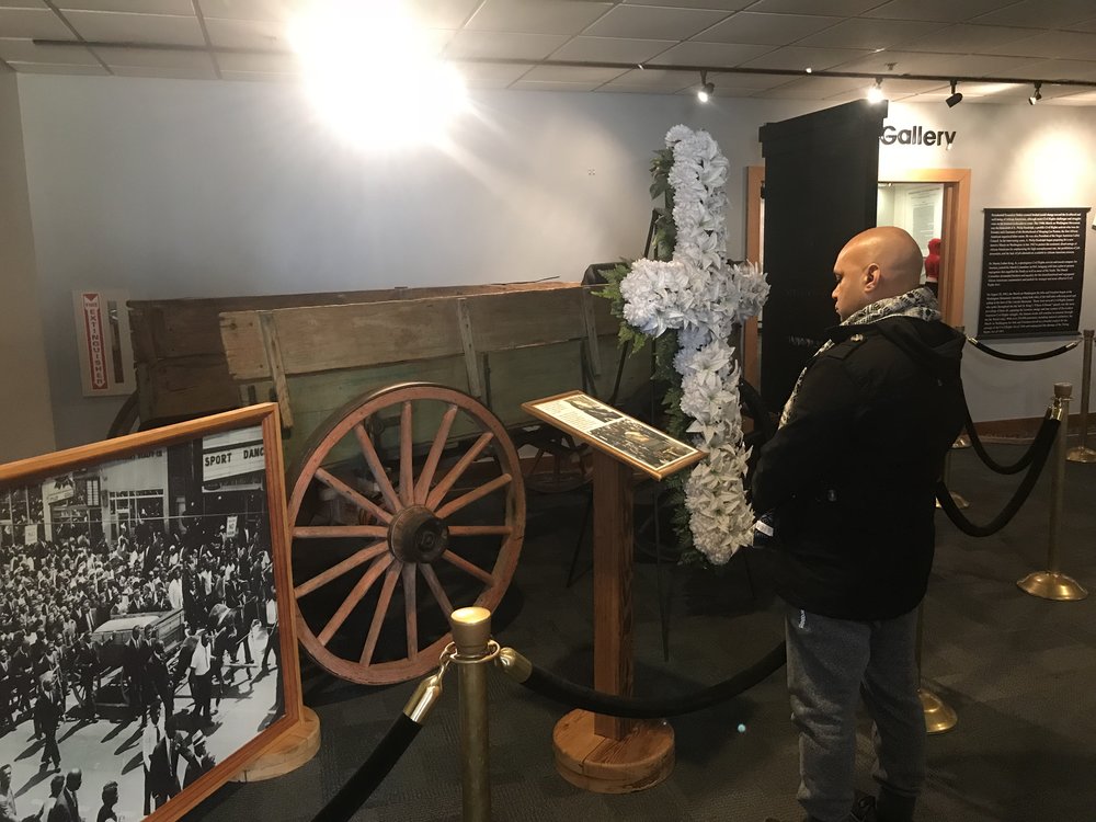  The carriage that carried the casket holding Rev. Martin Luther King Jr. after his funeral, on display at the King National Historic Site in Atlanta. 