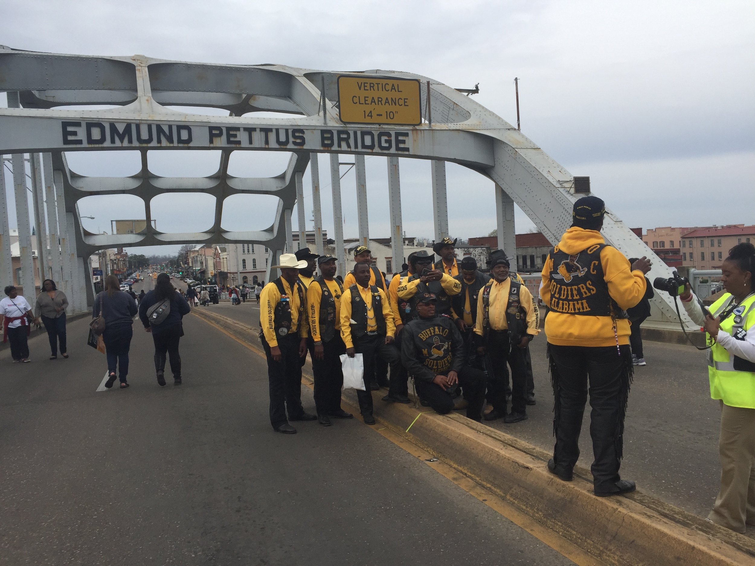  On the Edmund Pettis Bridge in Selma, Ala., where every march, thousands come out to reenact the historic bridge-crossing that began the 1965 Selma-to-Montgomery March for Voting Rights. 