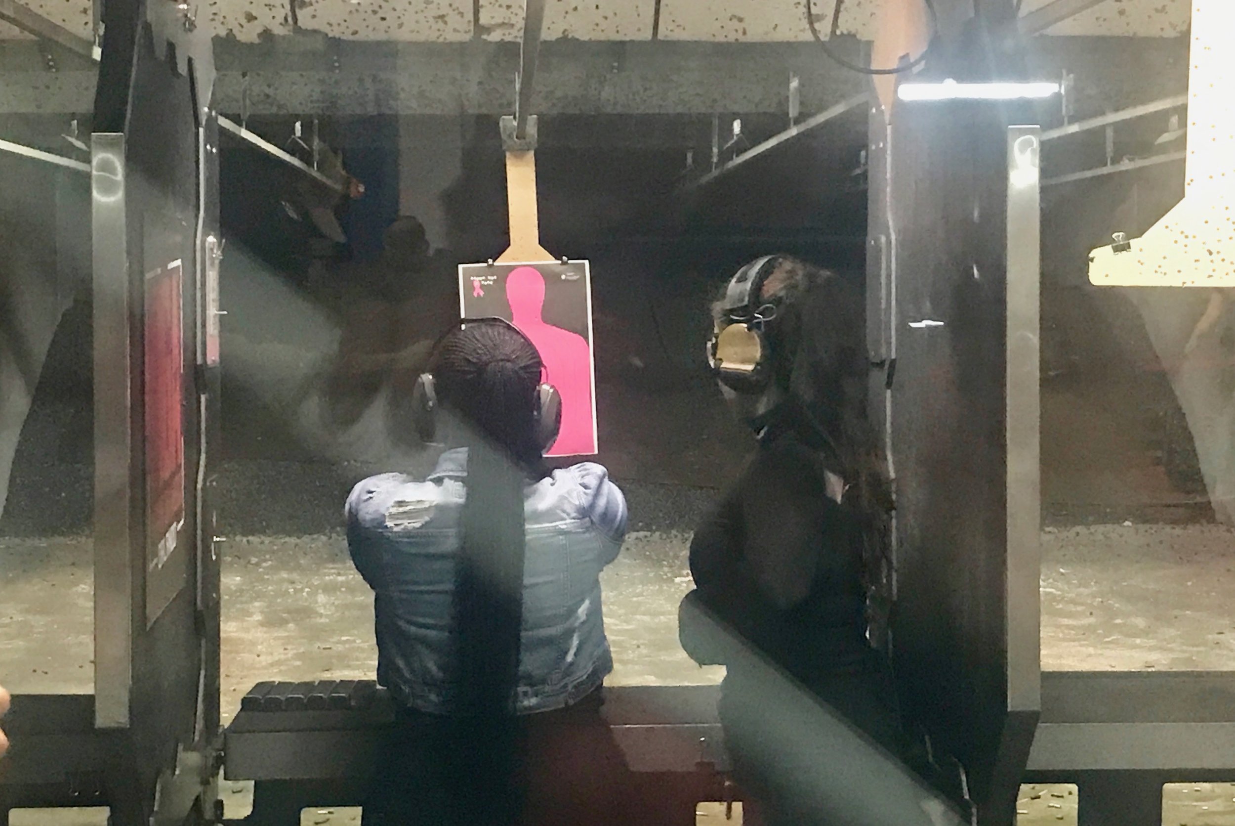  A customer lines up a shot at Machine Gun America.      