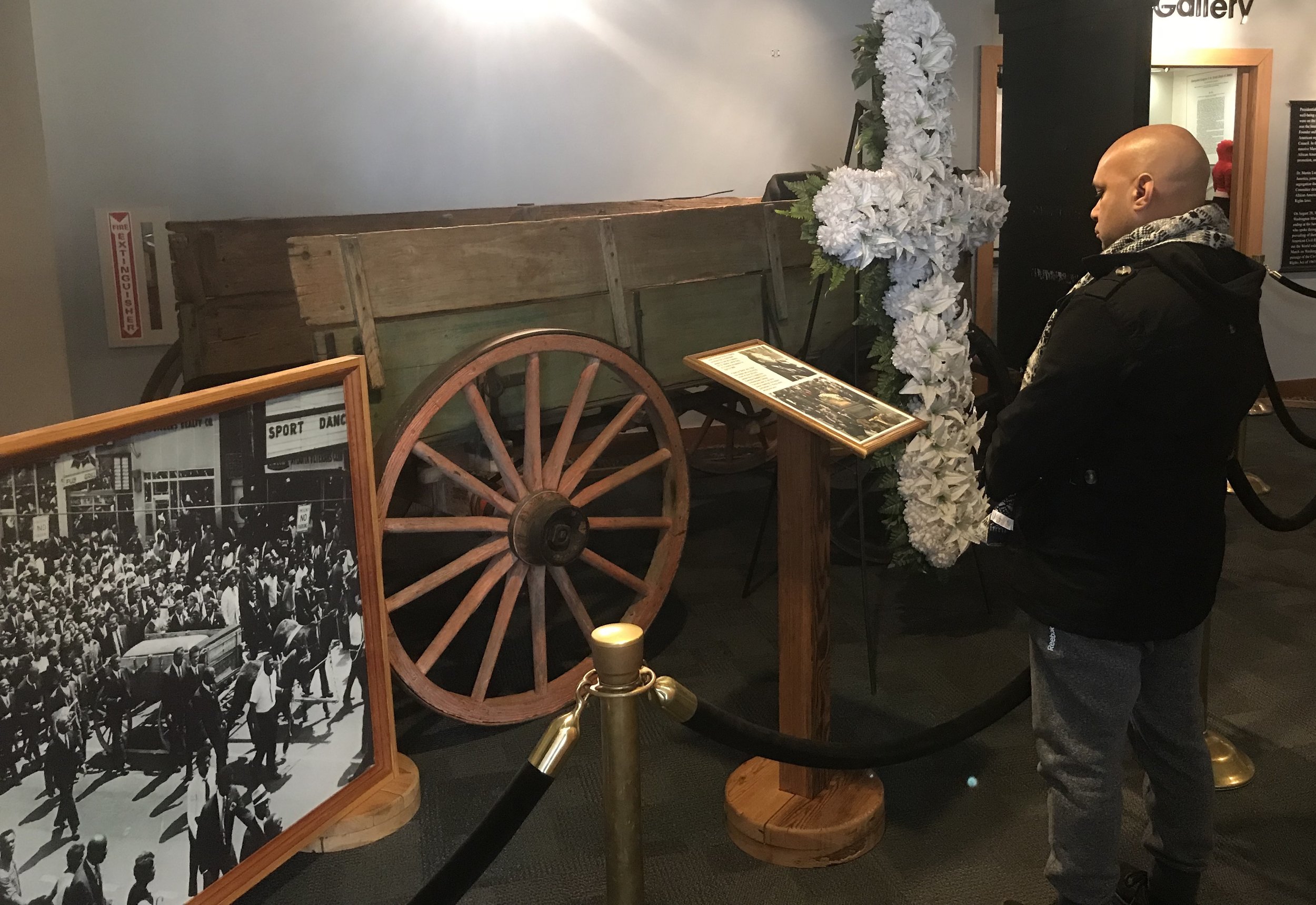  The wagon that carried Martin Luther King’s casket is on display at the Martin Luther King Jr. National Historical Park in Atlanta.      