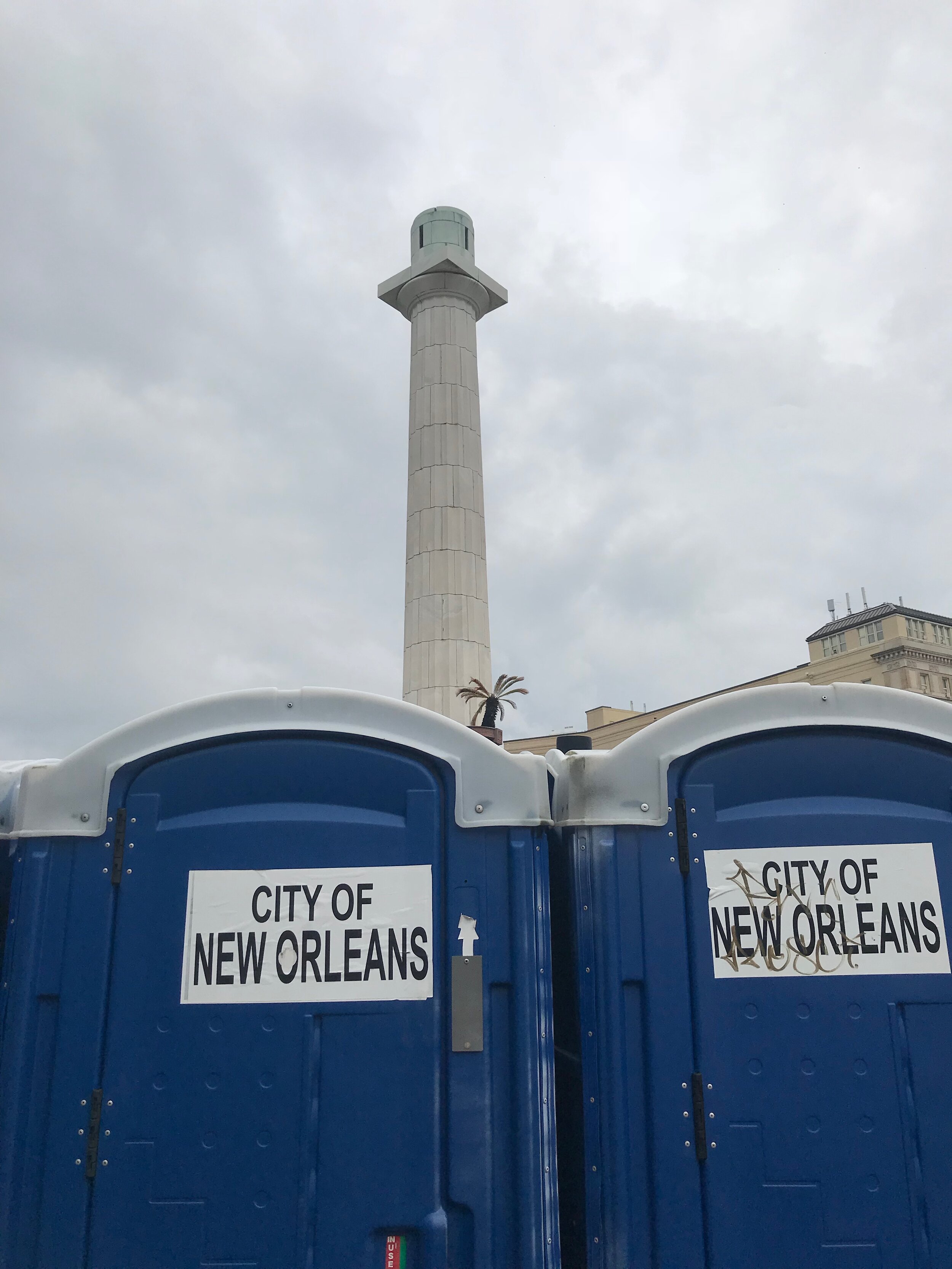  On this pedestal in the heart of New Orleans once stood Robert E. Lee. It was removed on the orders of Mayor Mitch Landreau and the City Council after years of protest. 