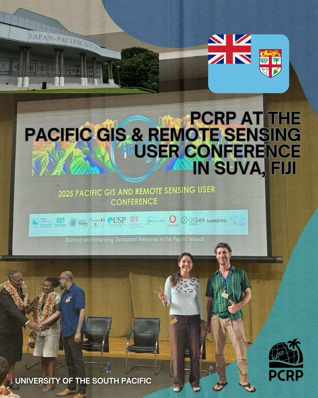🇫🇯 Last month, Catherine and Robbie attended the Pacific Islands GIS &amp; Remote Sensing User Conference held in the beautiful campus of the University of South Pacific in Suva, Fiji!. The conference brought users and experts of geospatial technol