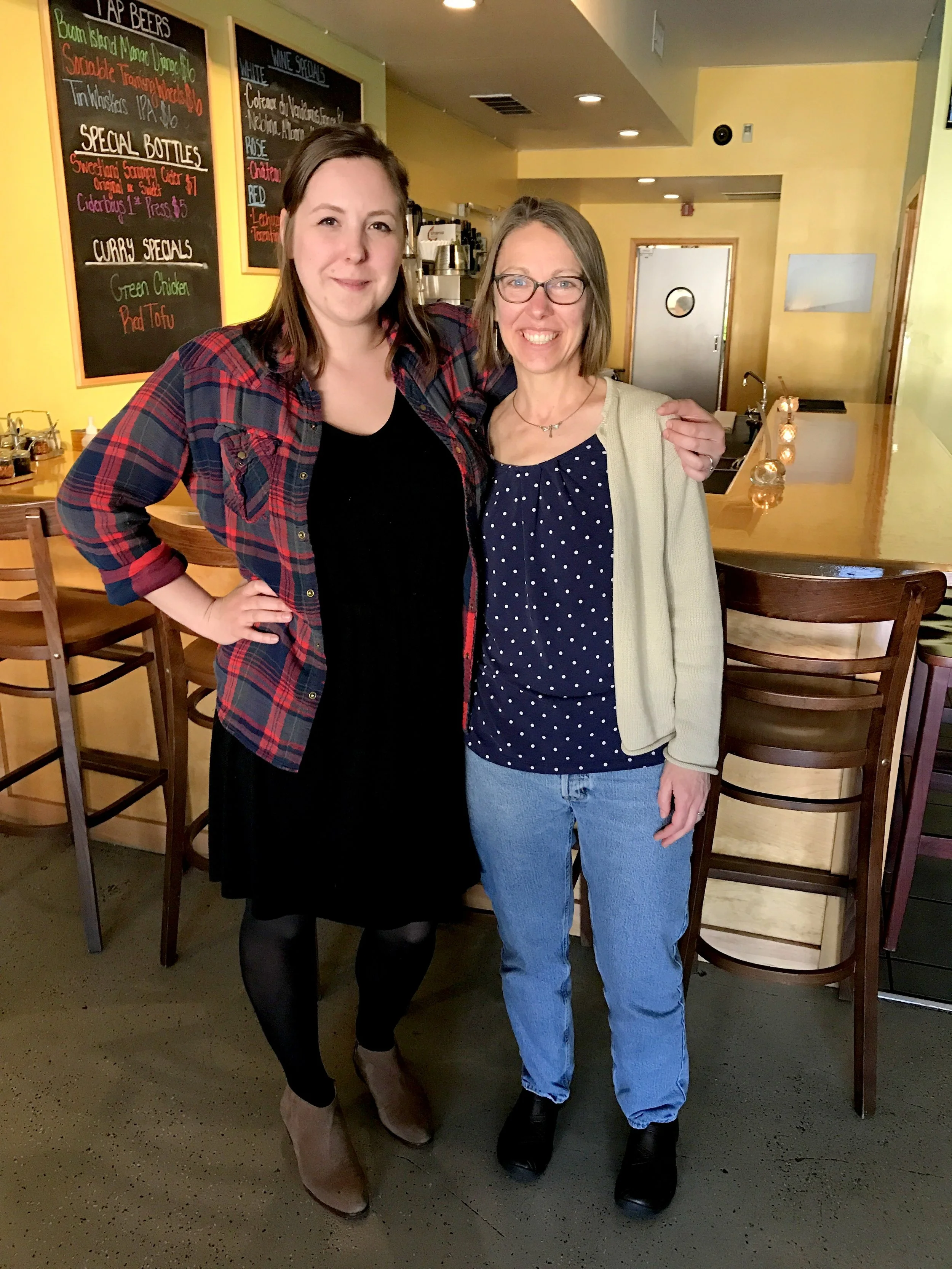 Co-Owner Holly (right) and Bar Manager Laura celebrate this family-owned digs