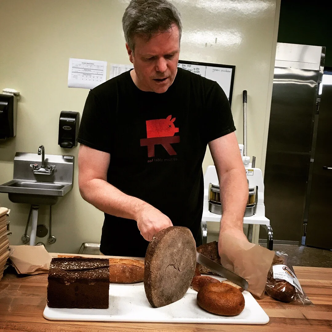 Steve showing off his bread during the Forward Eats tour