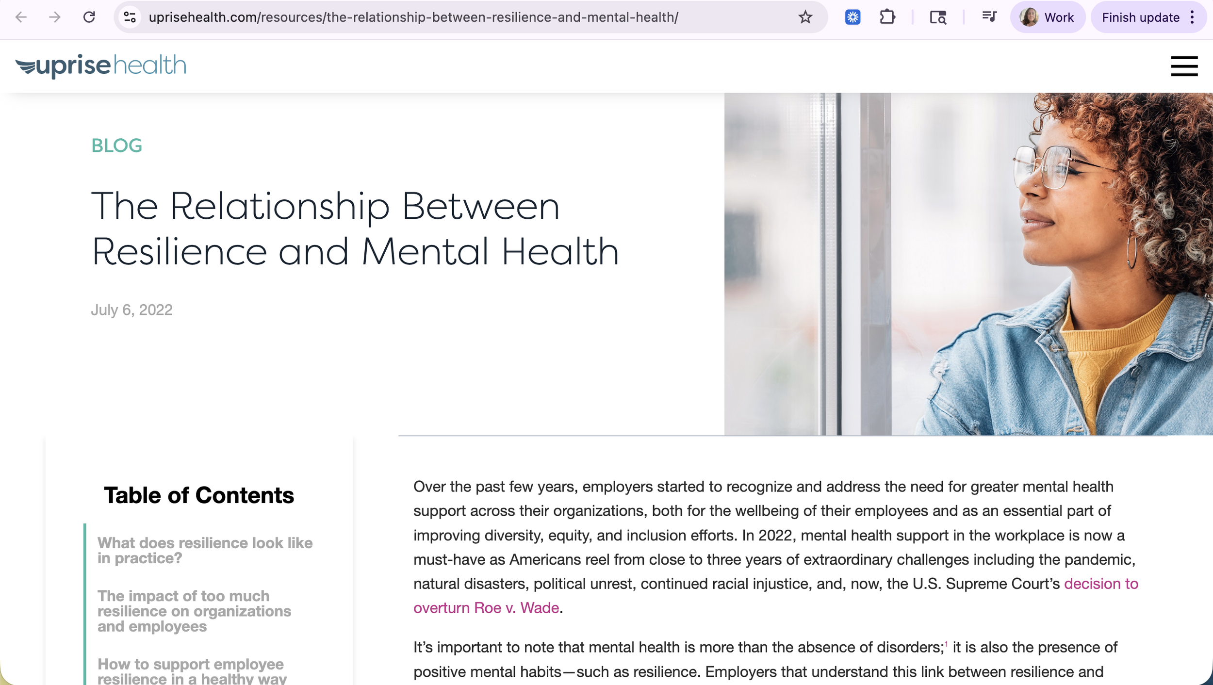 B2B Leadership Content for Uprise Health