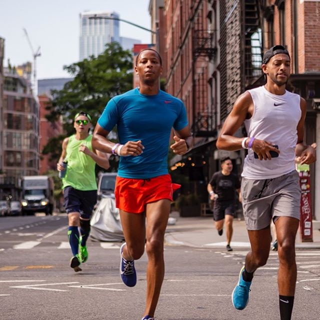 My boy Ryan @rzsbestlife and I leading the pack! One of my favorite fellow Moonshotters. This guy&rsquo;s laugh is infectious! Can&rsquo;t wait to get back on the pavement after five days off. 🏃🏽&zwj;♂️
.
#ProjectMoonShotNYC #NikeNYC