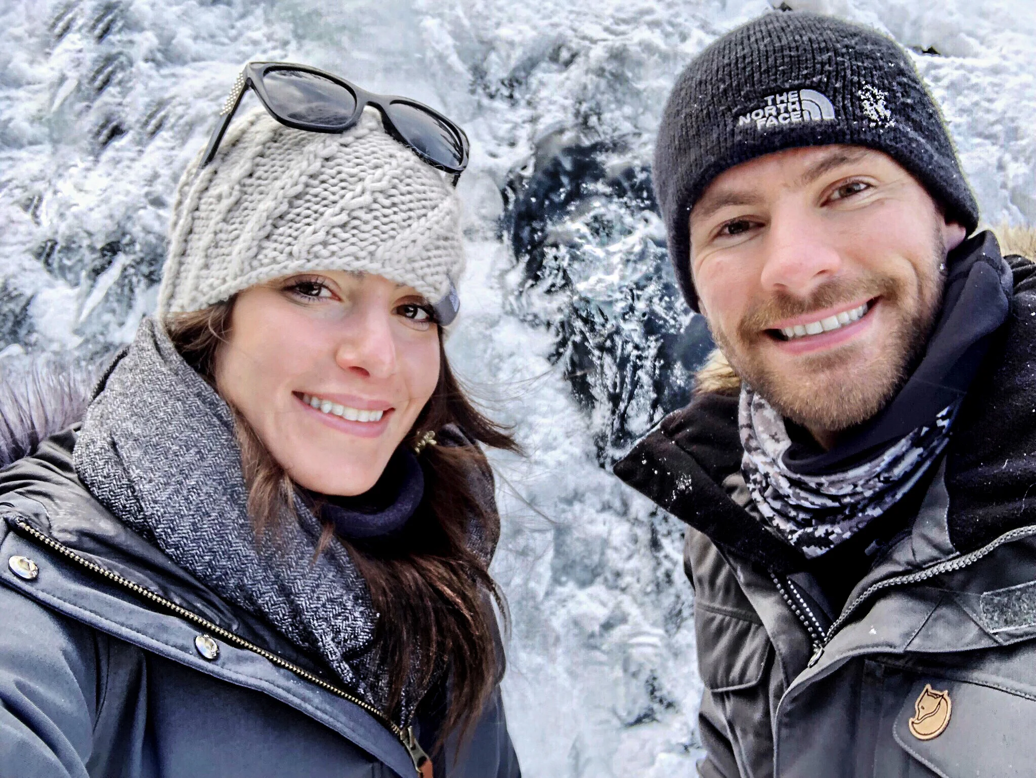 Next hike was to a frozen waterfall - you could still see it running below the ice 