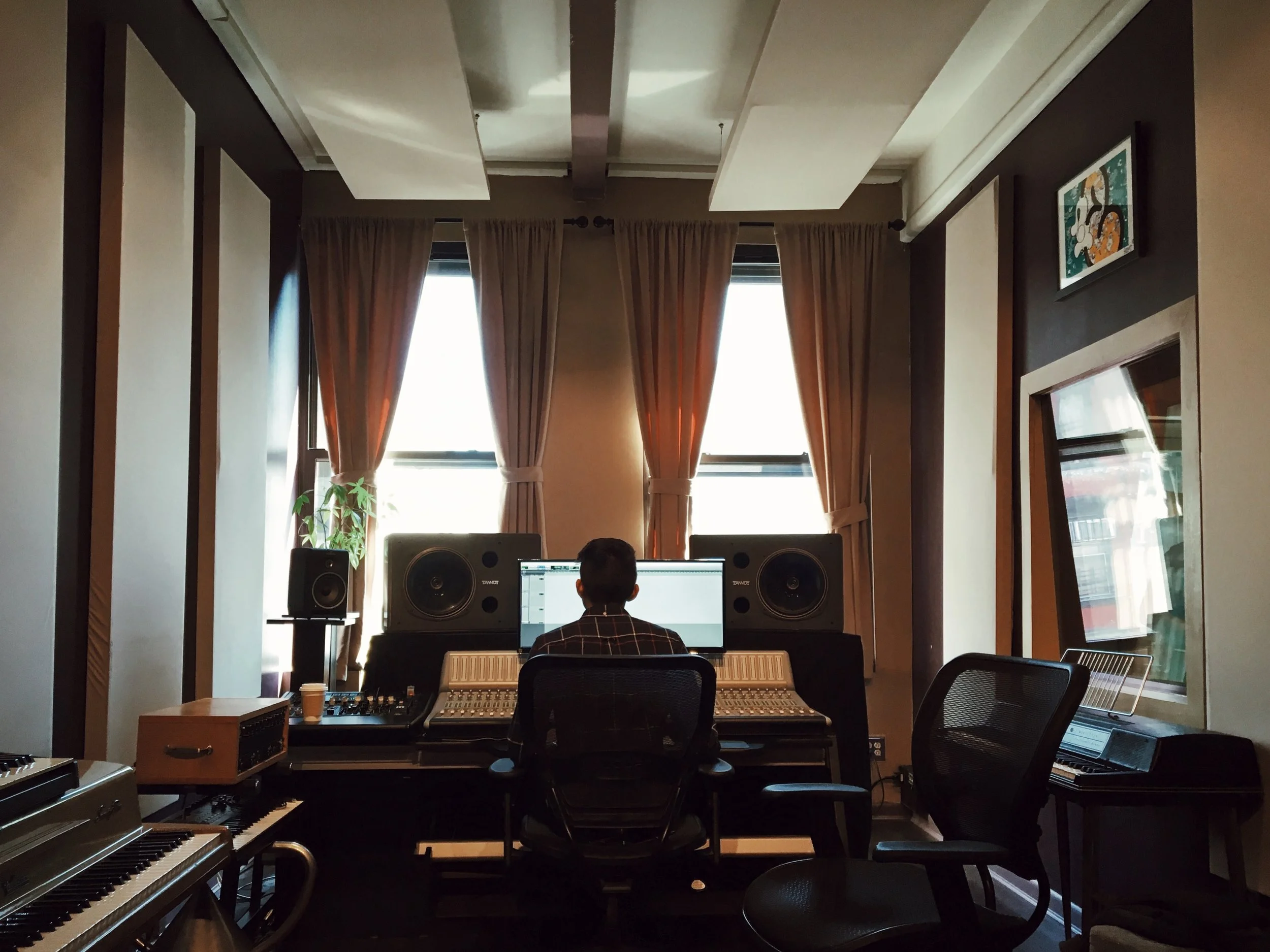 This room at Flux Studios became our home for most of our summer 2016 sessions. Recording vocals, working out electric guitar riffs, listening back for tiny hitches in each song — this was the birthplace of most of the EP.