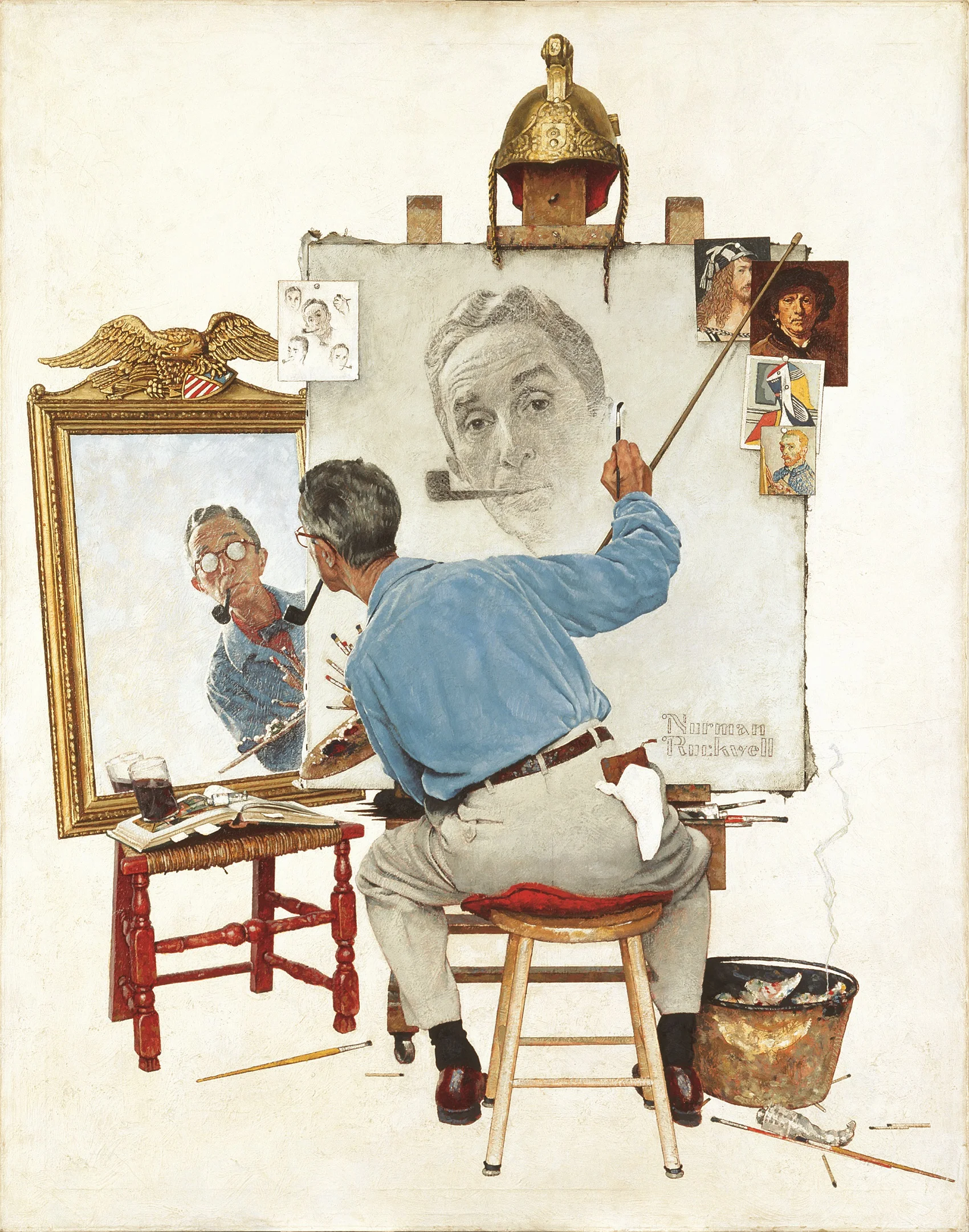 Triple Self-Portrait, 1959. Oil on canvas, 44½" x 34½".