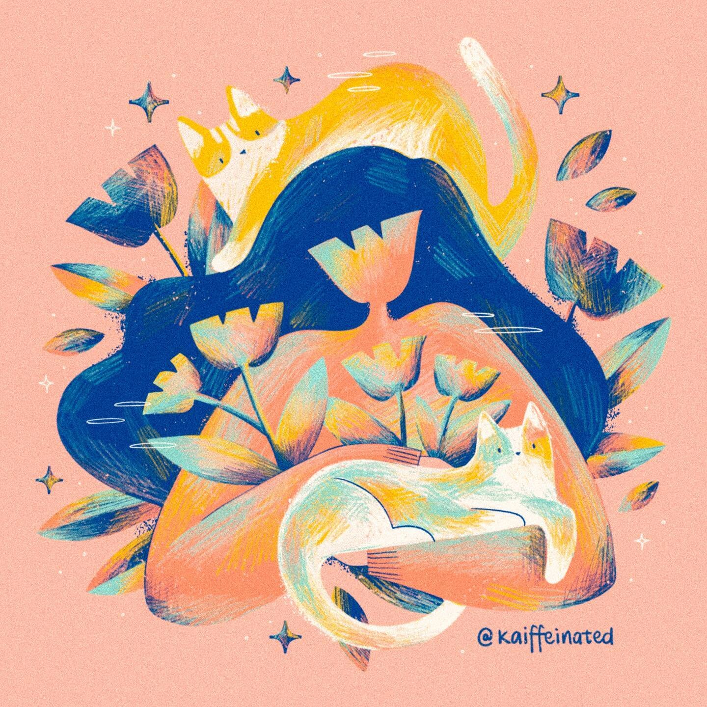 Peachtober Day 30 - Pet(s)✨​​​​​​​​
​​​​​
I&rsquo;ve got two. Mango and Pepper. They&rsquo;re siblings from the same litter. You see them in my stories most days ☺️.

This is 30/31 Peachtober prompts! ONE MORE TO GO!!!

The pink background does look 