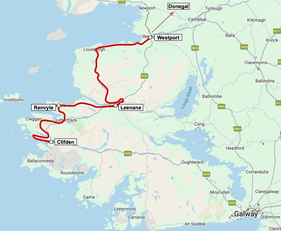 Connemara Bike Tour Map