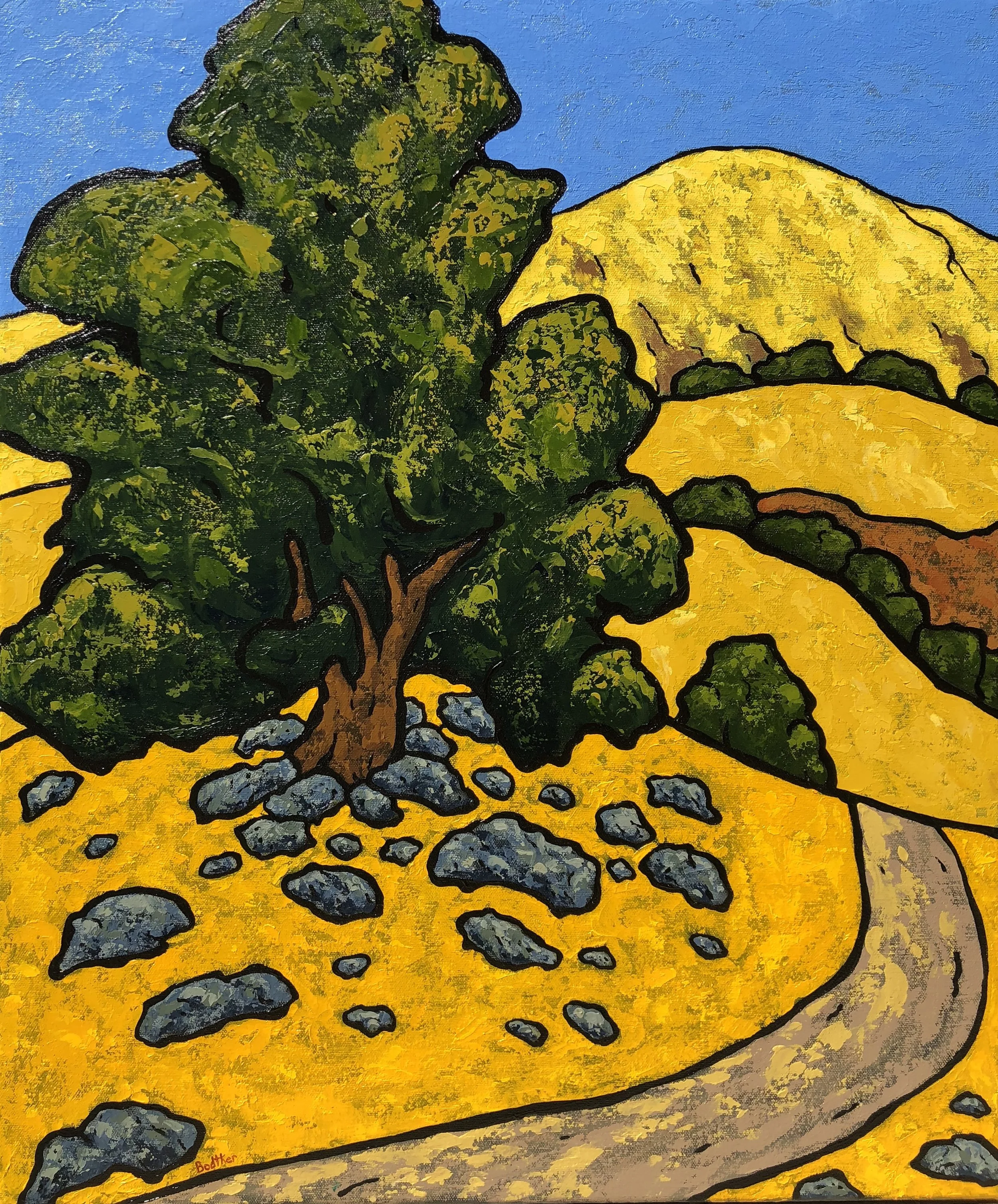 Mission Peak Trail with Oak Tree - 24x20