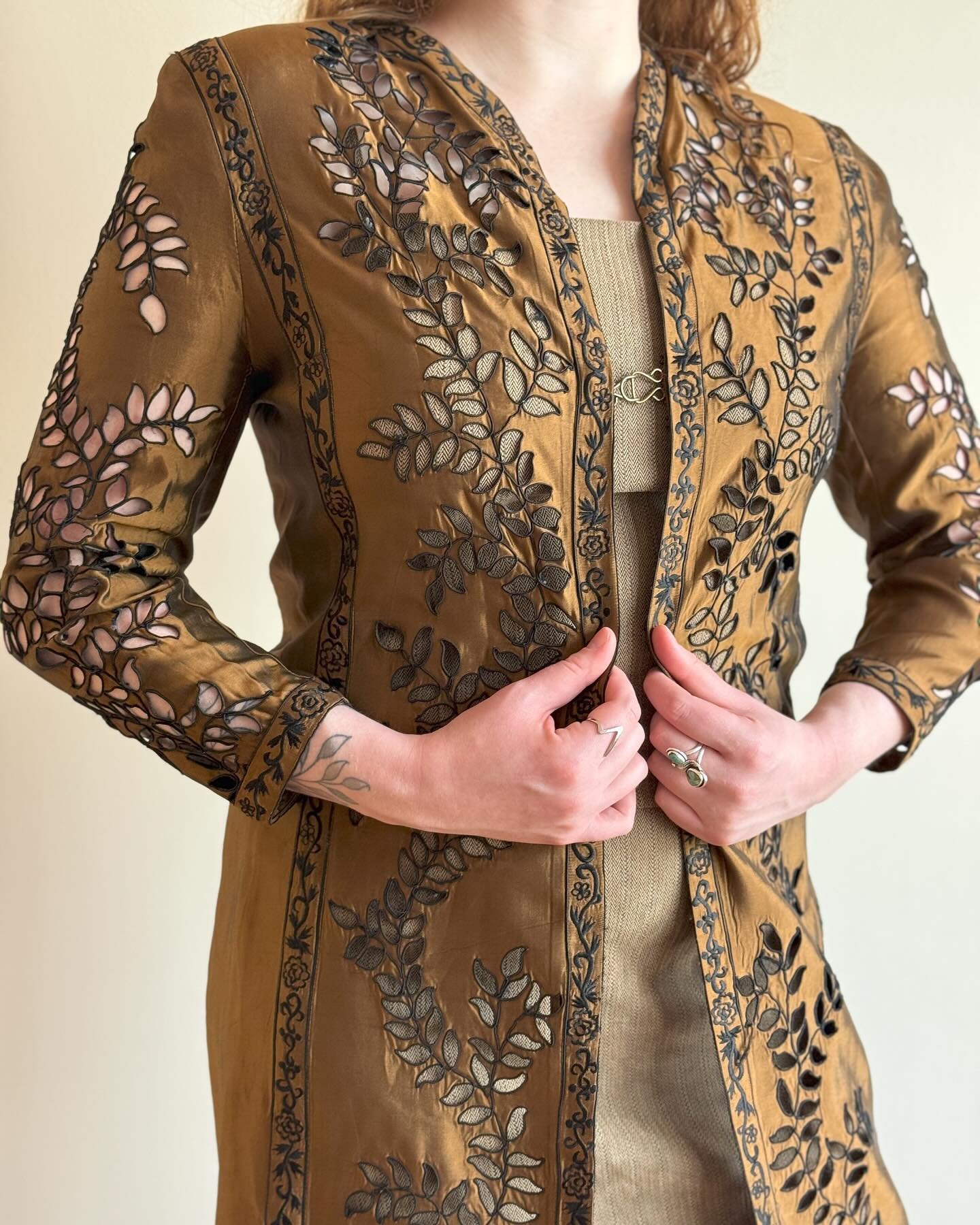 Bronze cut out jacket by Victor Costa / L / XL featured on Bailey / DM for details and to purchase / Shipping available 

Remember many pieces can be found on our Etsy page that aren&rsquo;t in the shop (but can be tried on by request!). Visit the li