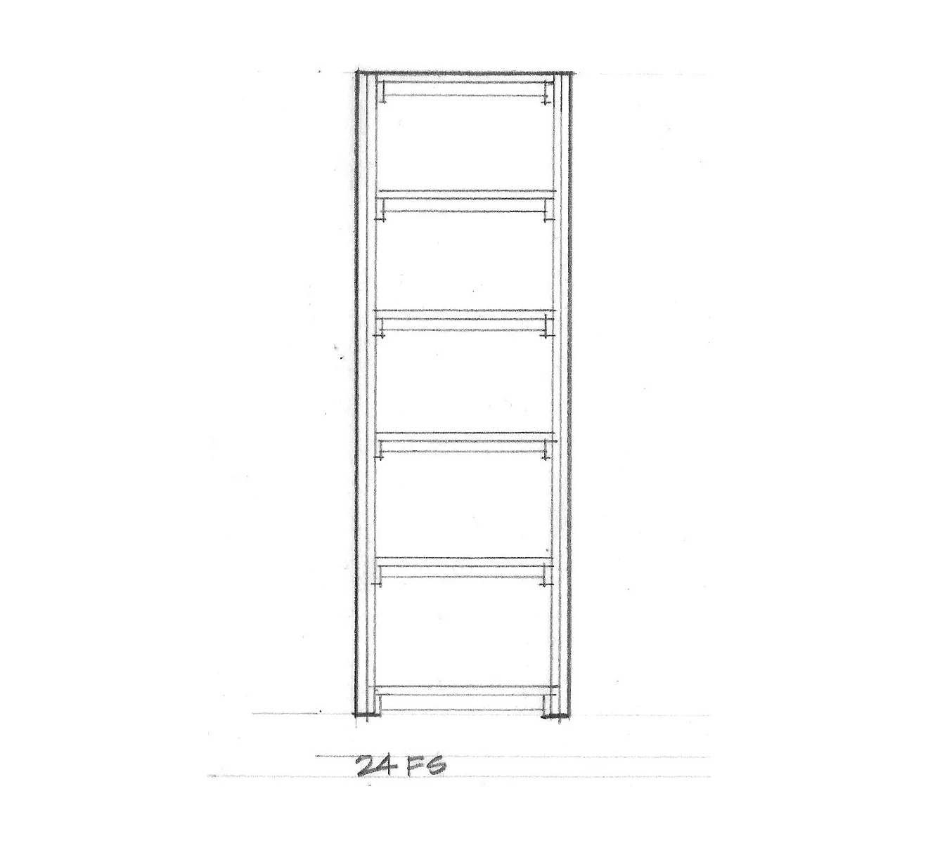 w 24" x h 73"  shelving