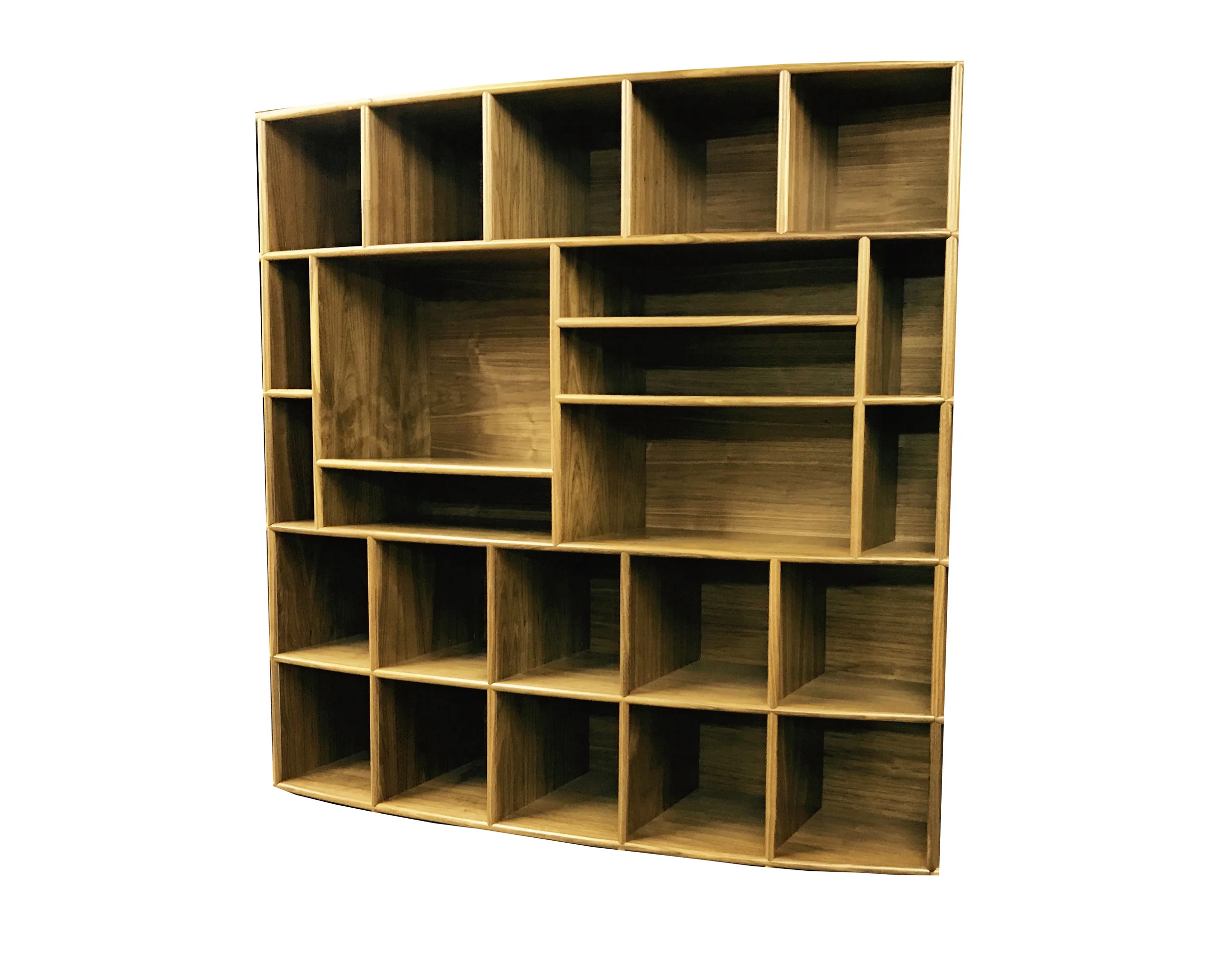 w 76' x h 76' undulas in walnut