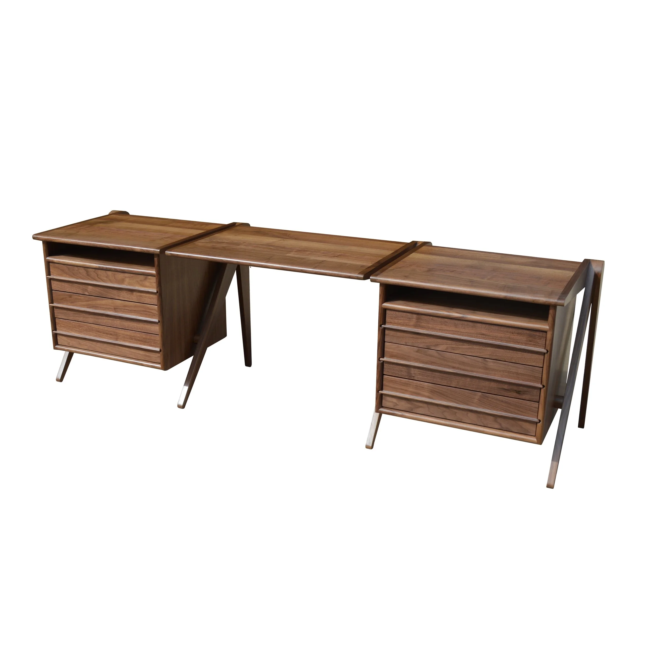 94" double three drawer desk