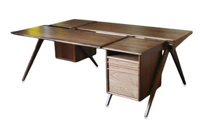 64" double facing desk with files