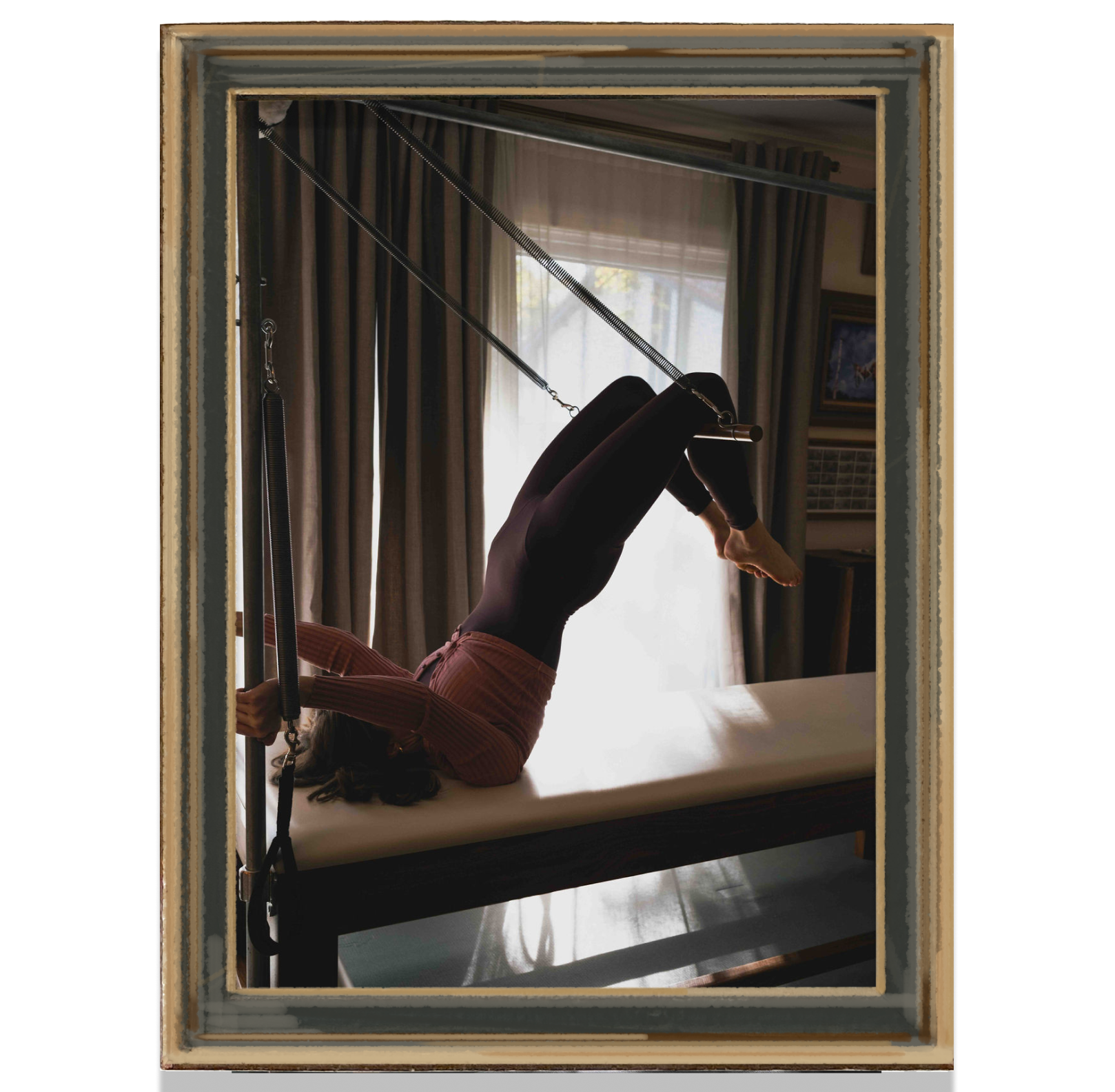 Pasche Pilates Jeanette on cadillac with leg springs