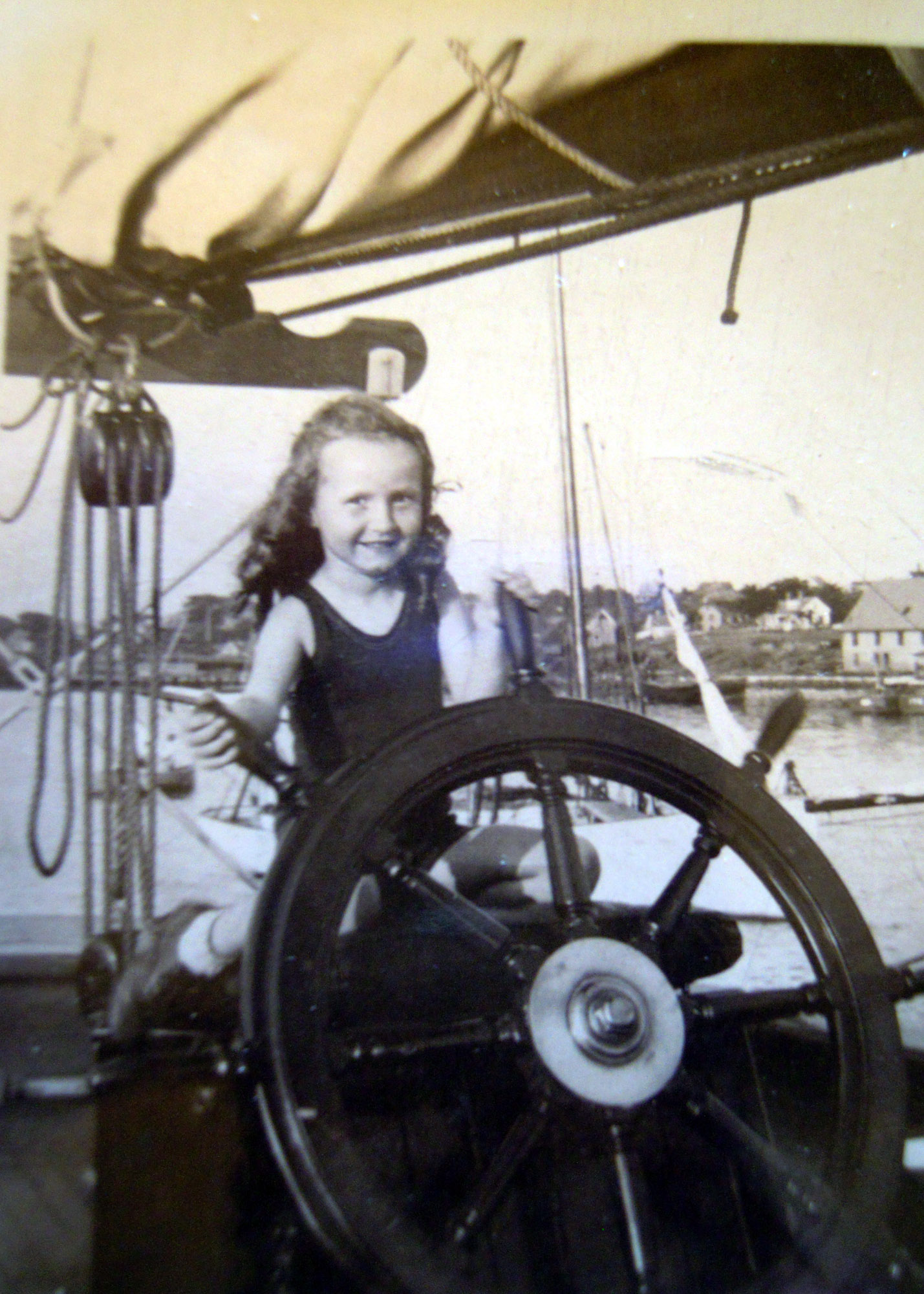Helen Bird Loring at the helm.