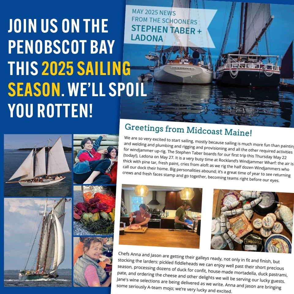 Check out our May 2025 Schooner Newsletter and read about the final busy days of prep happening on Windjammer Wharf in Rockland as we put the finishing touches on the launch of the 2025 sailing season! 

Click on the LinkTree link in our Instagram bi